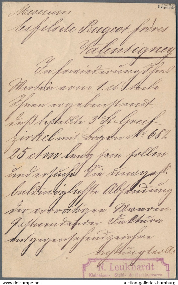 Württemberg - Marken Und Briefe: 1890, Ganzsachenkarte 5 Pf Mit Zusatzfrankatur 5 Pf Schwarzblaugrün - Andere & Zonder Classificatie