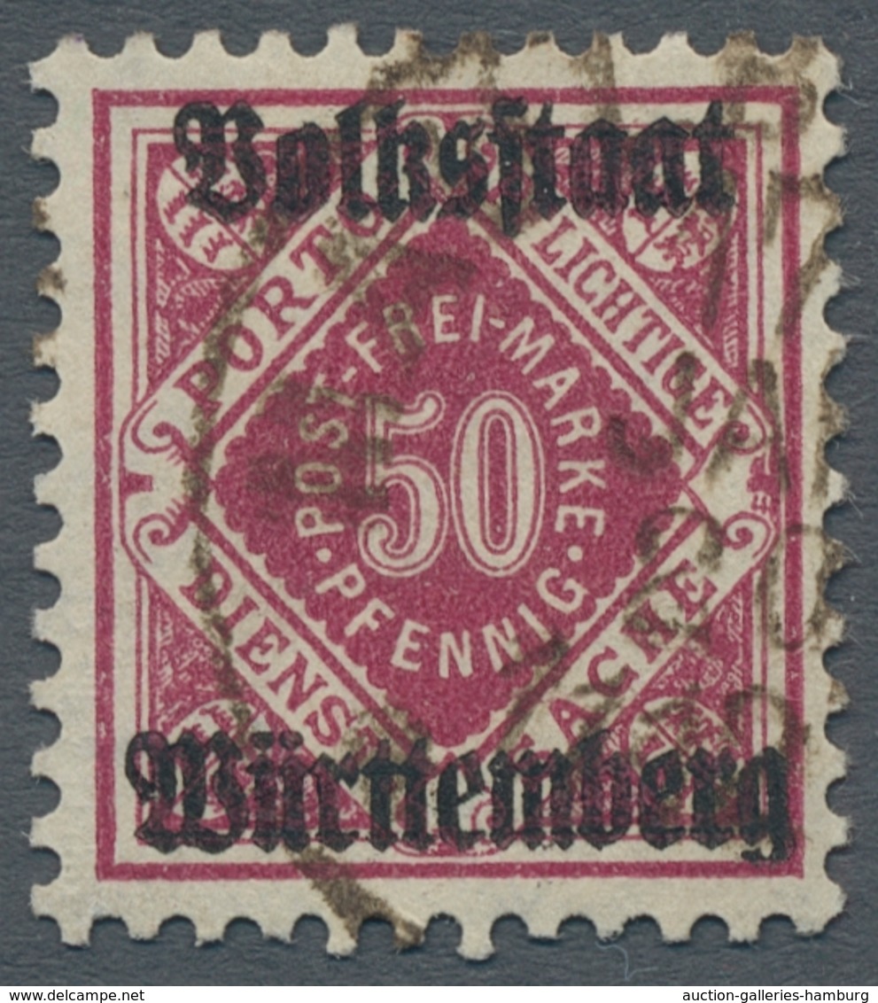 Württemberg - Marken Und Briefe: 1919, "50 Pfg. Volksstaat Karmin", Weit überdurchschnittlich Gezähn - Otros & Sin Clasificación