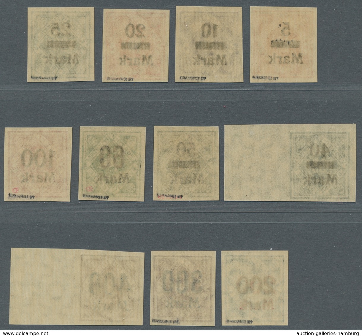 Württemberg - Marken Und Briefe: 1922-1923, Ziffern In Raute Mit Aufdruck, Ungezähnter Satz Probedru - Andere & Zonder Classificatie