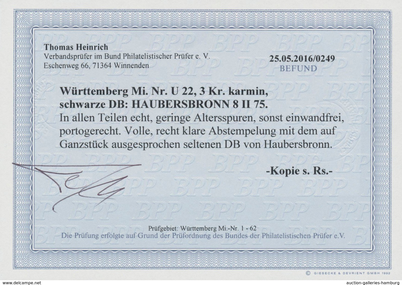 Württemberg - Stempel: HAUBERSBRONN: 1863, GA-Umschlag 3 Kr. (geringe Alterungsspuren), Portgerecht - Otros & Sin Clasificación