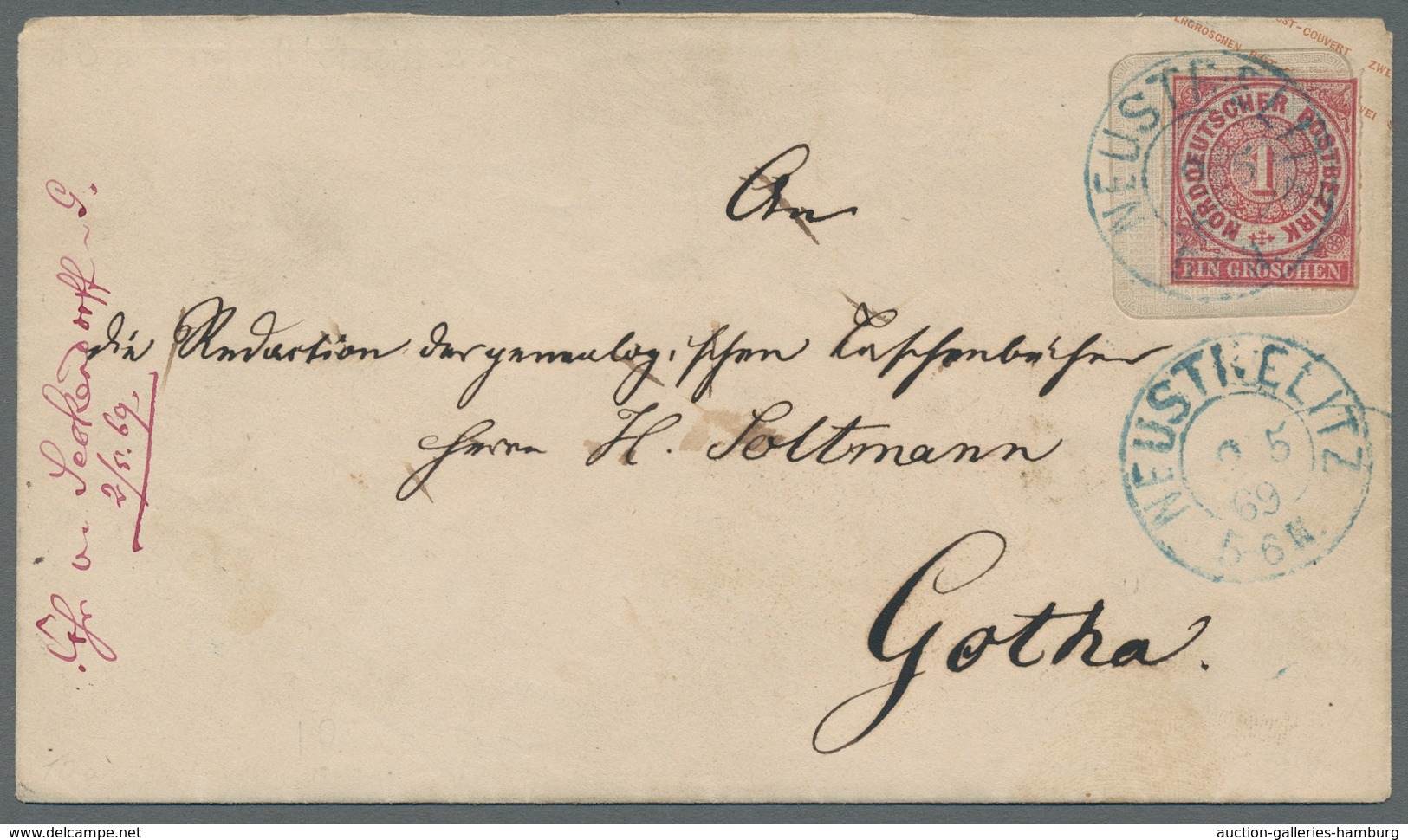 Norddeutscher Bund - Ganzsachen: 1868, Mecklenburg Strelitz Ganzsachenkarte Zu Zwei Silbergroschen M - Sonstige & Ohne Zuordnung