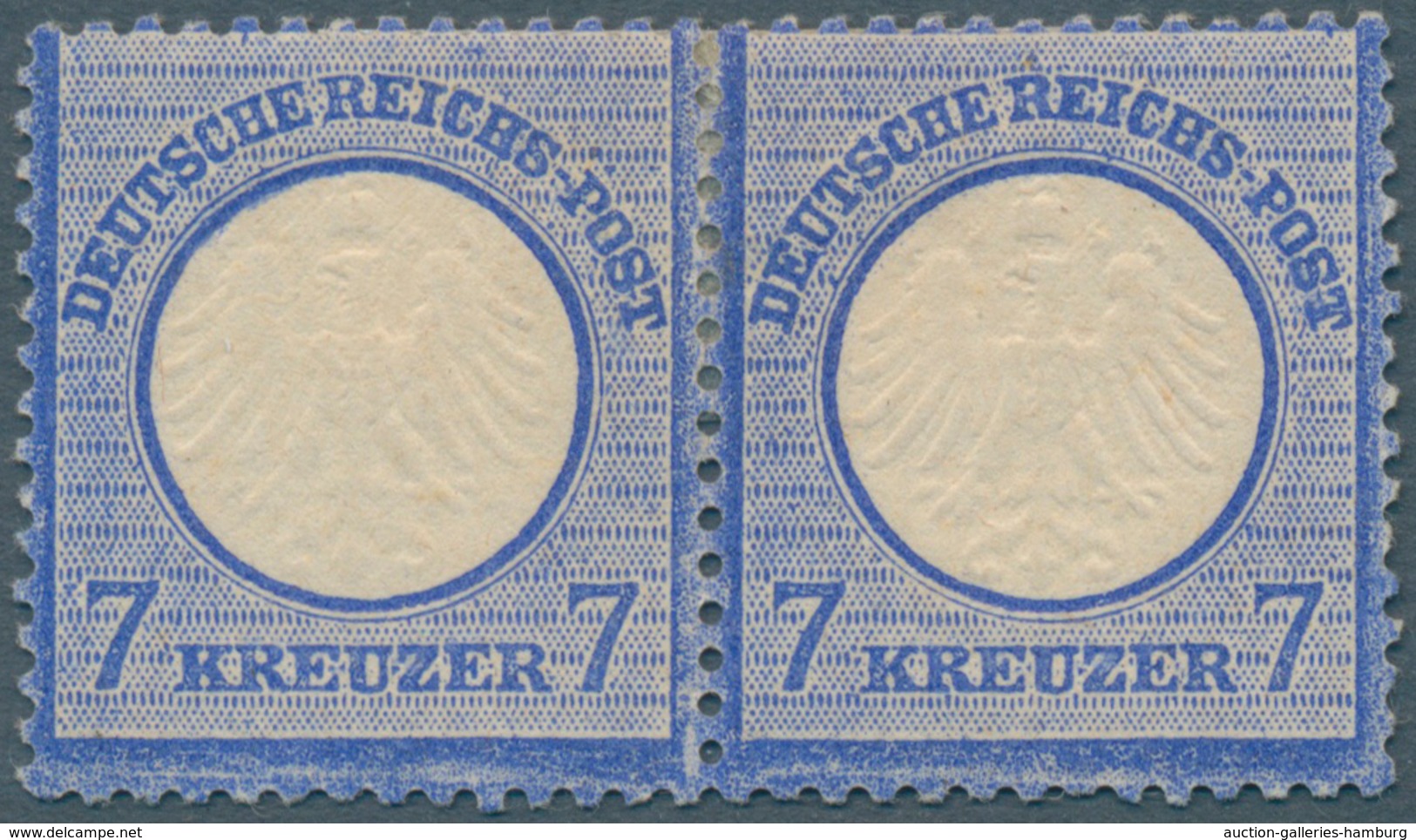 Deutsches Reich - Brustschild: 1872, Freimarken 7 Kreuzer Kleiner Schild Grauultramarin Im Waagerech - Neufs