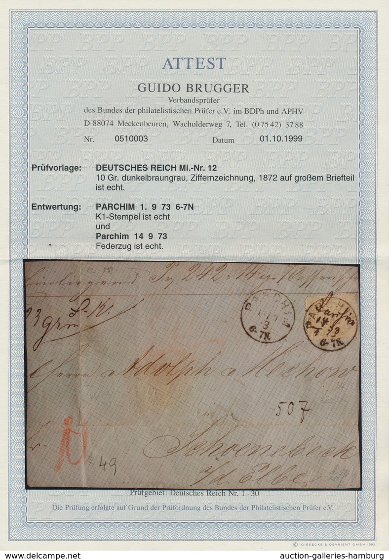 Deutsches Reich - Brustschild: 10 Gr Dunkelbraungrau (winzige Eckzahnaufrauhung Sonst Tadellos) Zent - Nuevos