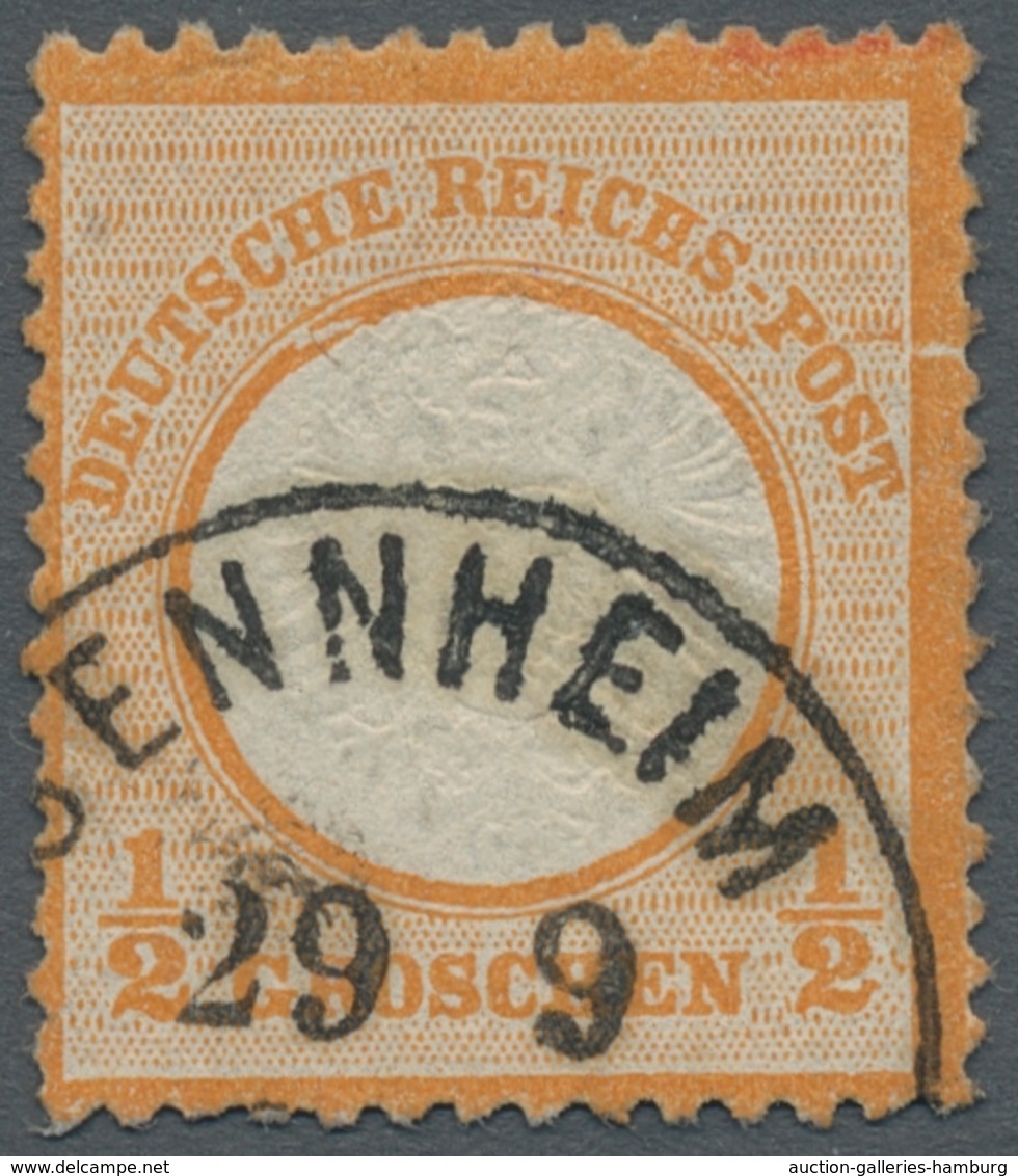 Deutsches Reich - Brustschild: 1872, "½ Gr. Großer Schild Mit PLF I B", Farbfrischer Wert Mit Sehr G - Unused Stamps