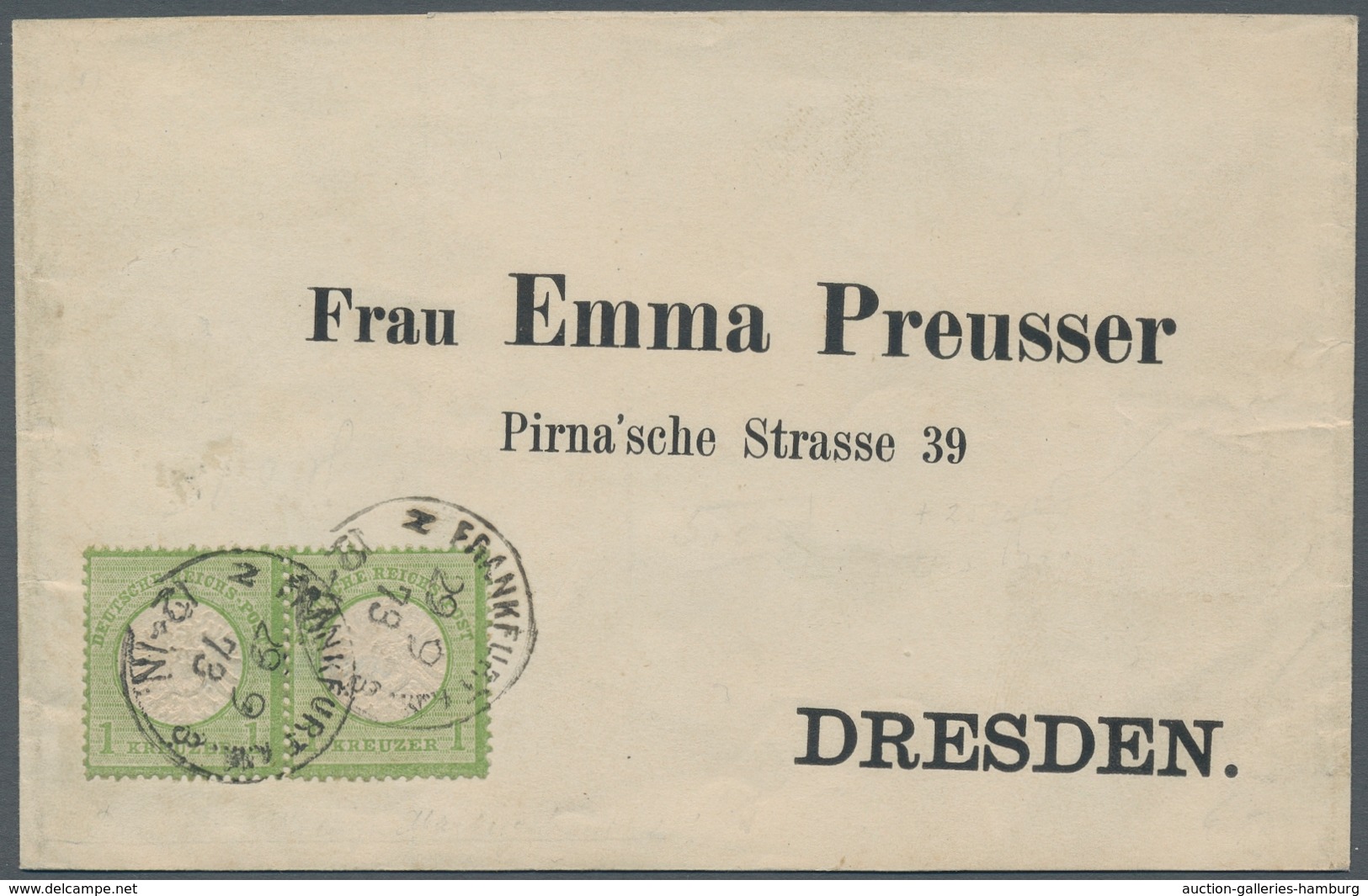 Deutsches Reich - Brustschild: 1873, Großer Brustschild 1 Kreuzer Sauberes Waagerechtes Paar Auf Höc - Nuevos