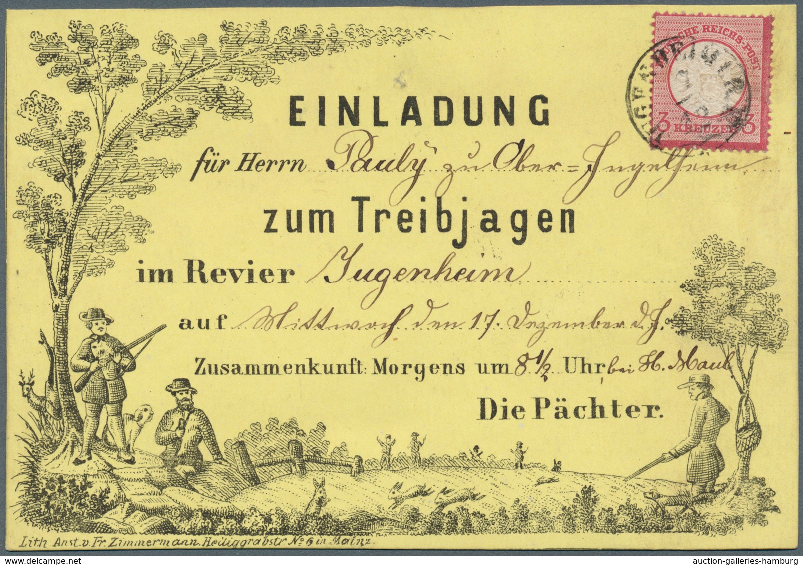 Deutsches Reich - Brustschild: 1872: 3 Kr Karmin Auf Gedruckter, Großzügig Und Eindrucksvoll Illustr - Ongebruikt