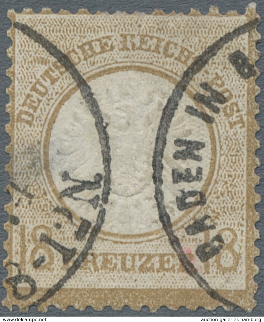 Deutsches Reich - Brustschild: 1872, "18 Kr. Großer Schild", Farbfrischer Wert Mit Guter Prägung, Na - Ongebruikt