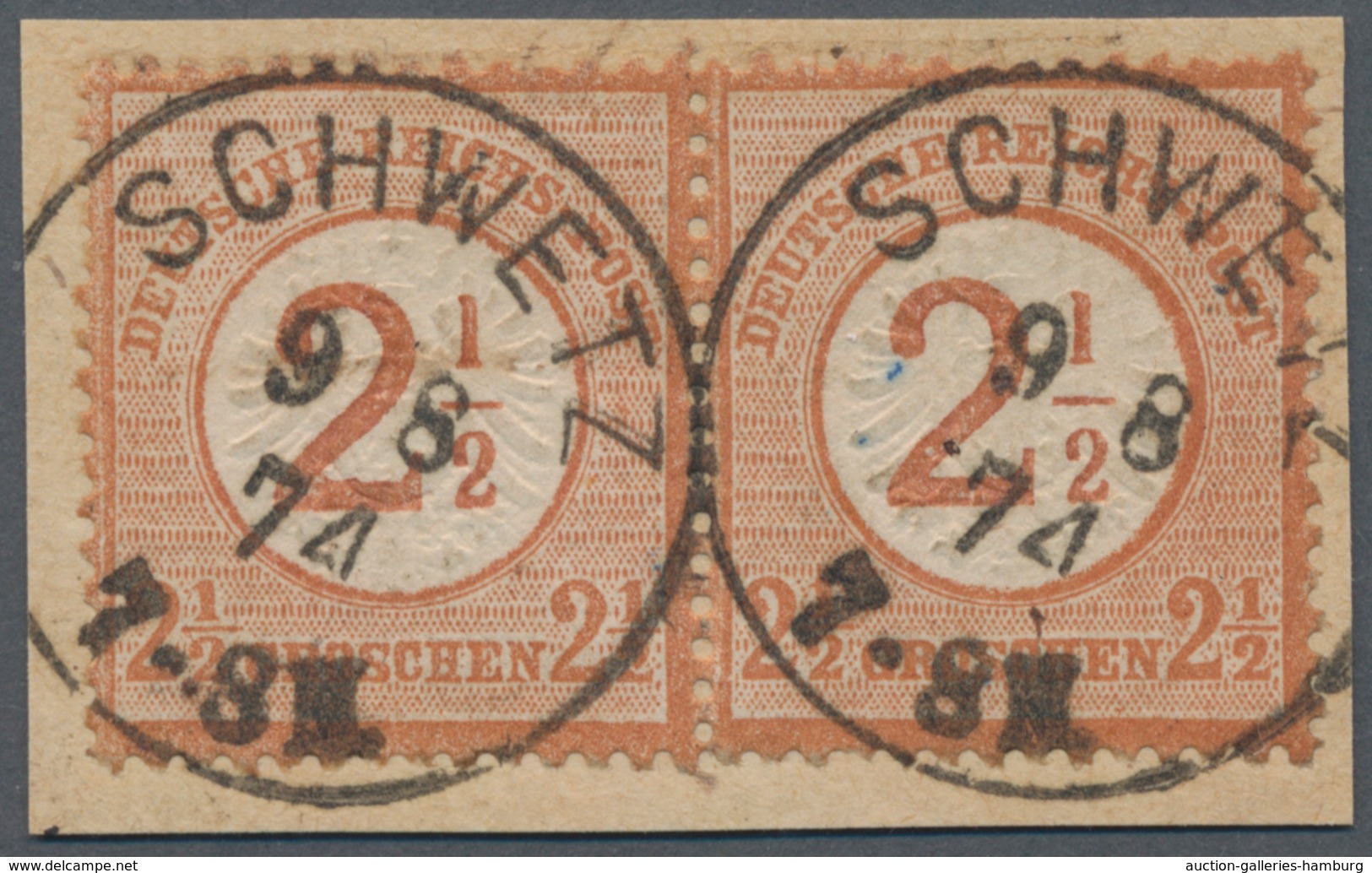 Deutsches Reich - Brustschild: 1874, 2 1/2 Gr. Perfektes Waagerechtes Zentriertes Luxuspaar, Glaskla - Unused Stamps
