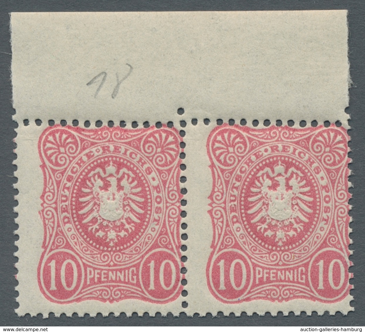 Deutsches Reich - Pfennig: 1880, Pfennig-Ausgabe 10 Pfg. Frühauflage, Waagerechtes Postfrisches Paar - Nuevos