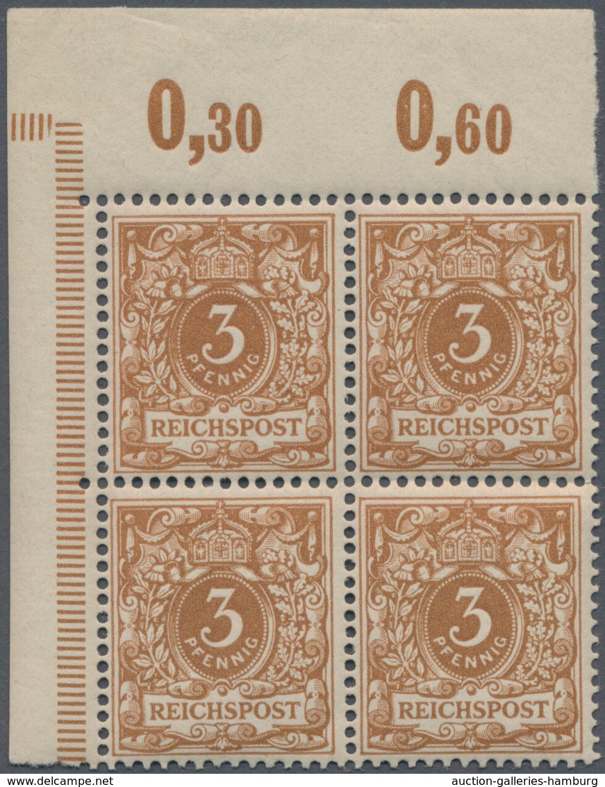 Deutsches Reich - Krone / Adler: 1899, Postfrischer Ungefalteter Viererblock Aus Der Linken Oberen B - Cartas & Documentos