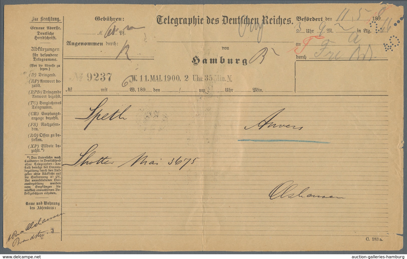 Deutsches Reich - Krone / Adler: 11.5.1900, 20 Pfg. Krone/Adler Als Senkrechter 3er-Streifen Rücksei - Briefe U. Dokumente