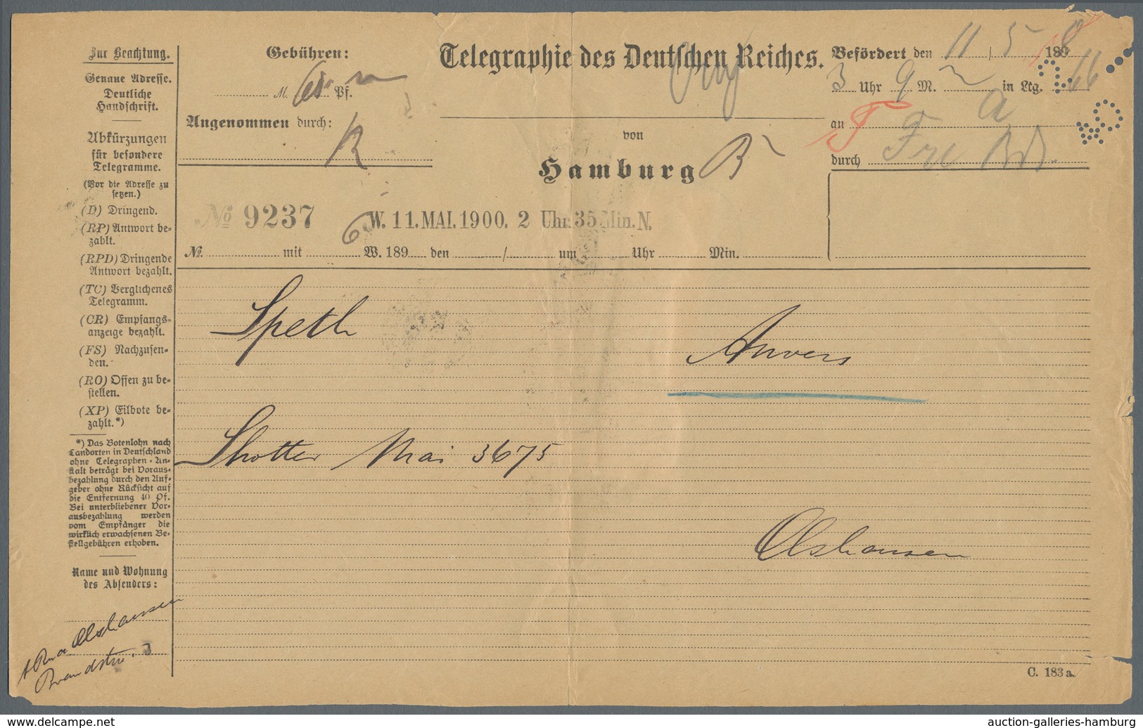 Deutsches Reich - Krone / Adler: 11.5.1900, 20 Pfg. Krone/Adler Als Senkrechter 3er-Streifen Rücksei - Brieven En Documenten