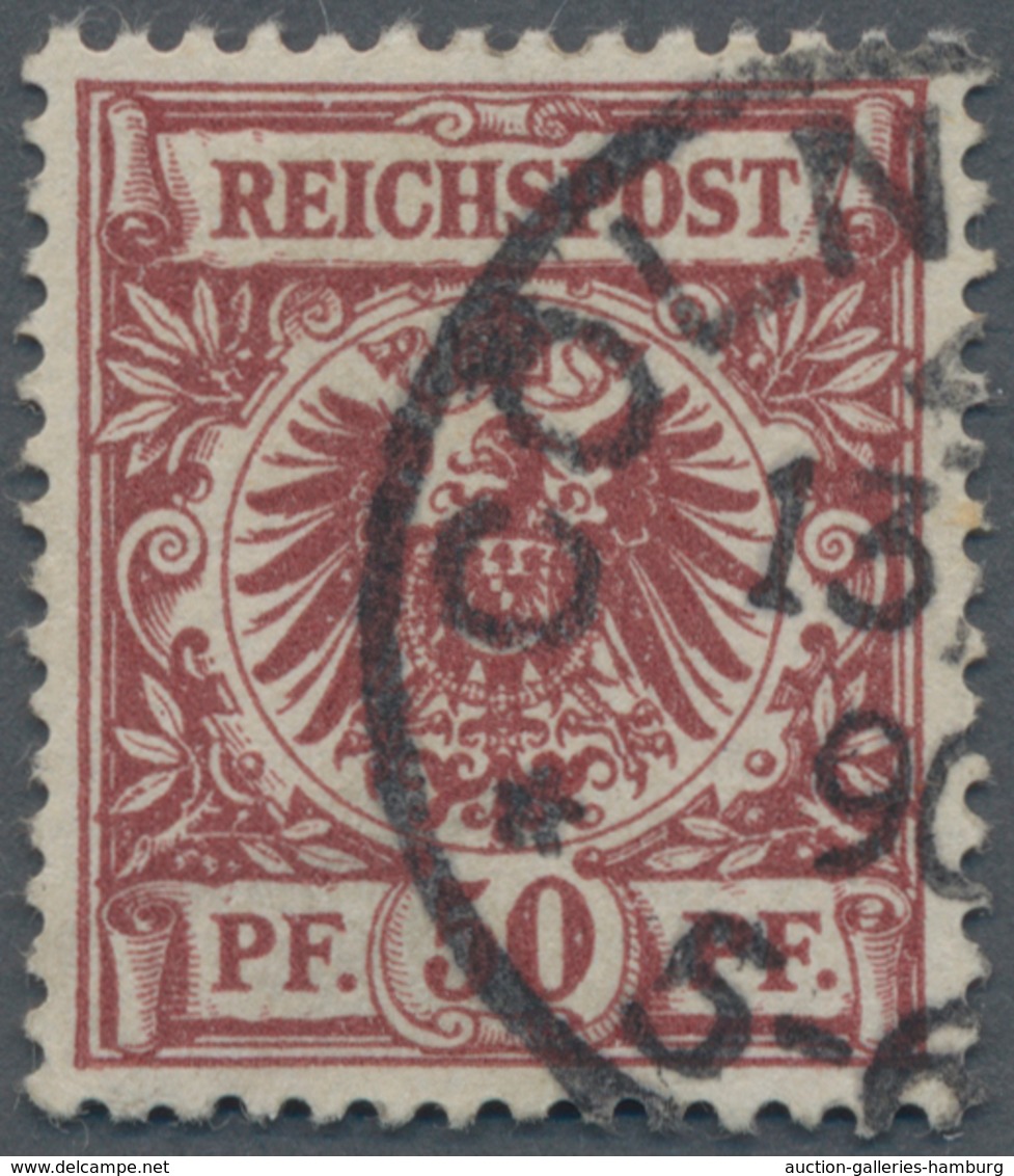 Deutsches Reich - Krone / Adler: 1889/90, Freimarke: Reichsadler Im Kreis, 50 Pf. Bräunlichkarmin (b - Briefe U. Dokumente