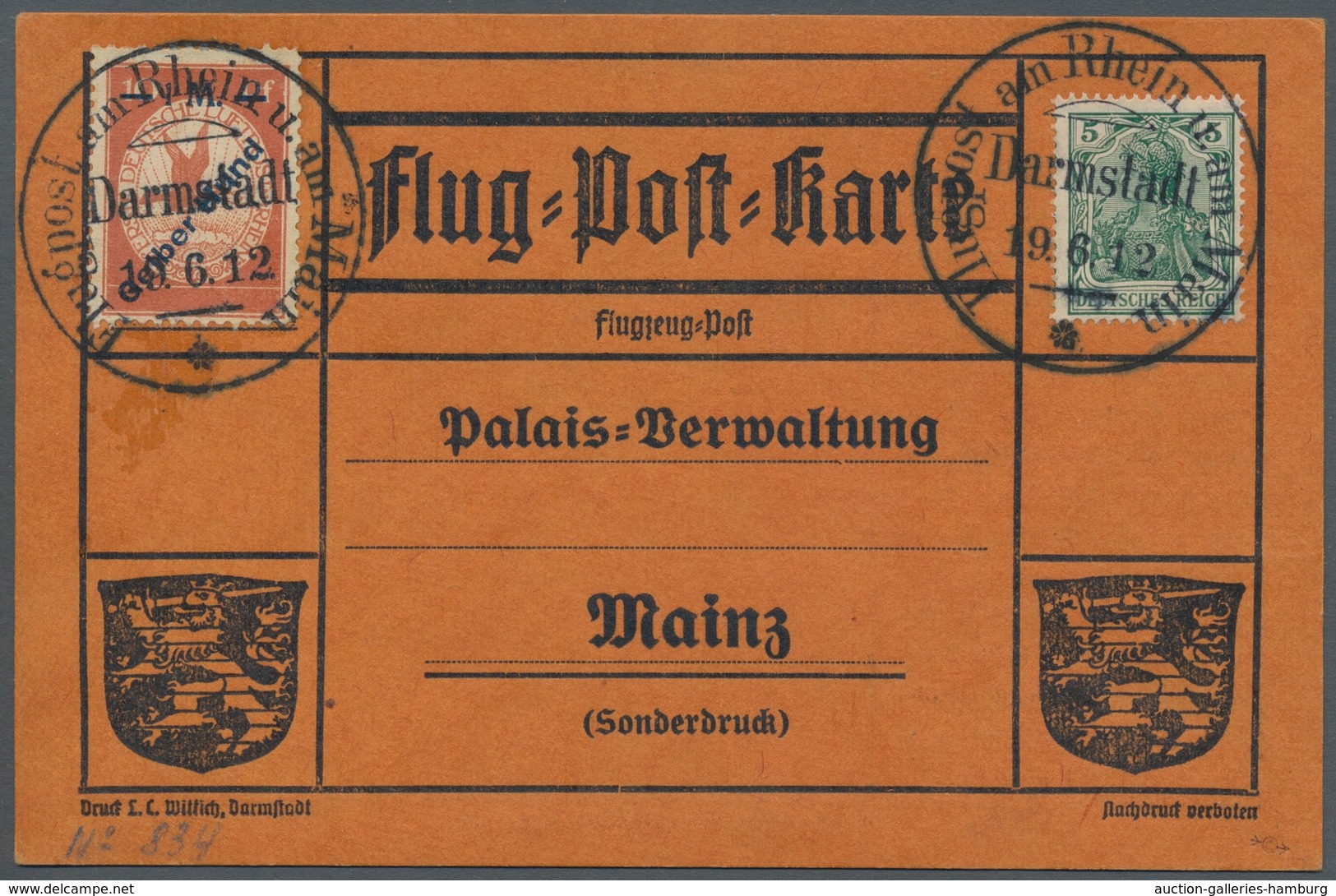 Deutsches Reich - Germania: 1912, "Gelber Hund" Mit Normalzähnung Auf Offizieller Karte Mit Zusatzfr - Sonstige & Ohne Zuordnung