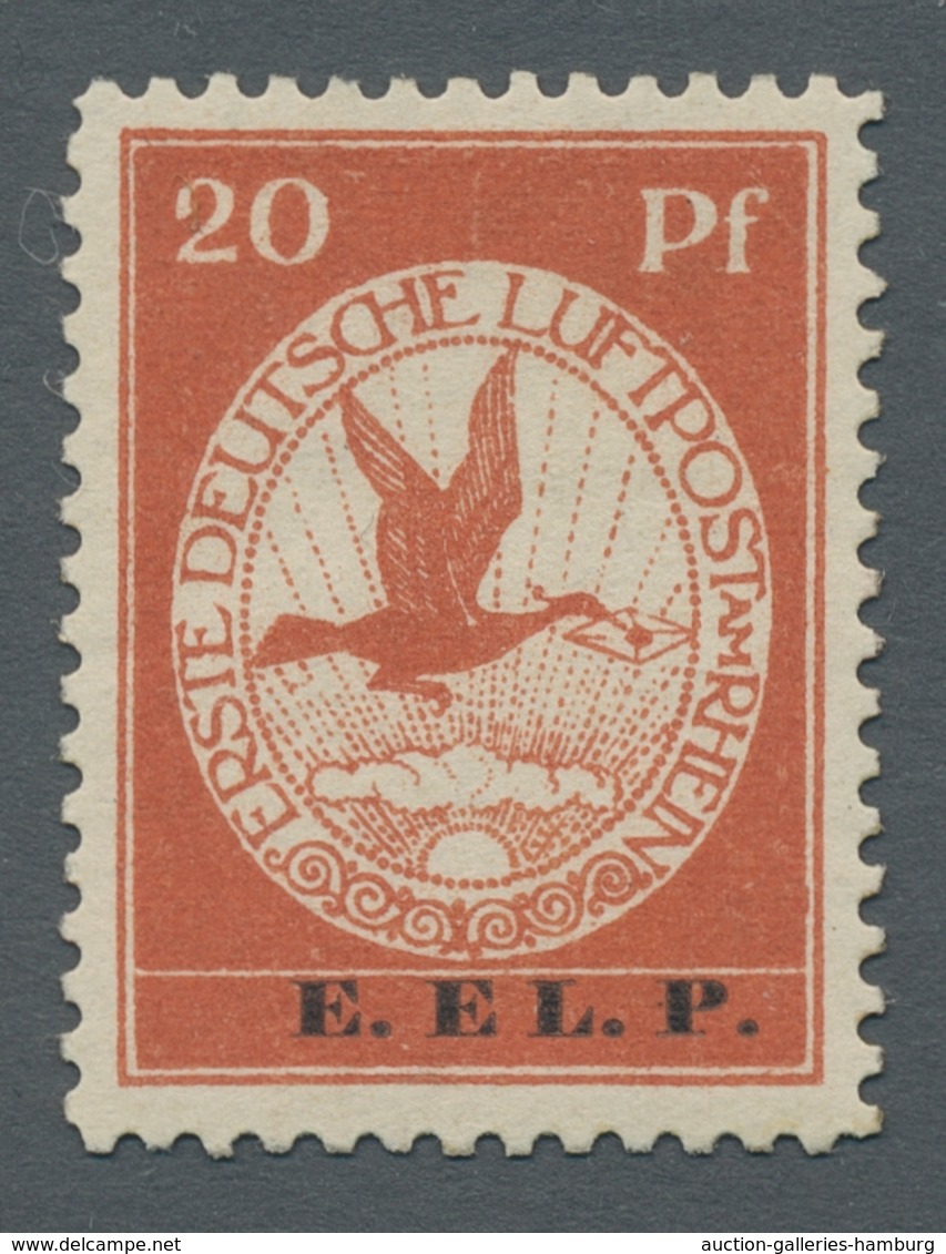 Deutsches Reich - Germania: 1912, Flugpostmarke 20 Pfg. Mit Aufdruck E.EL.P. Postfrisch Und Gut Gezä - Sonstige & Ohne Zuordnung