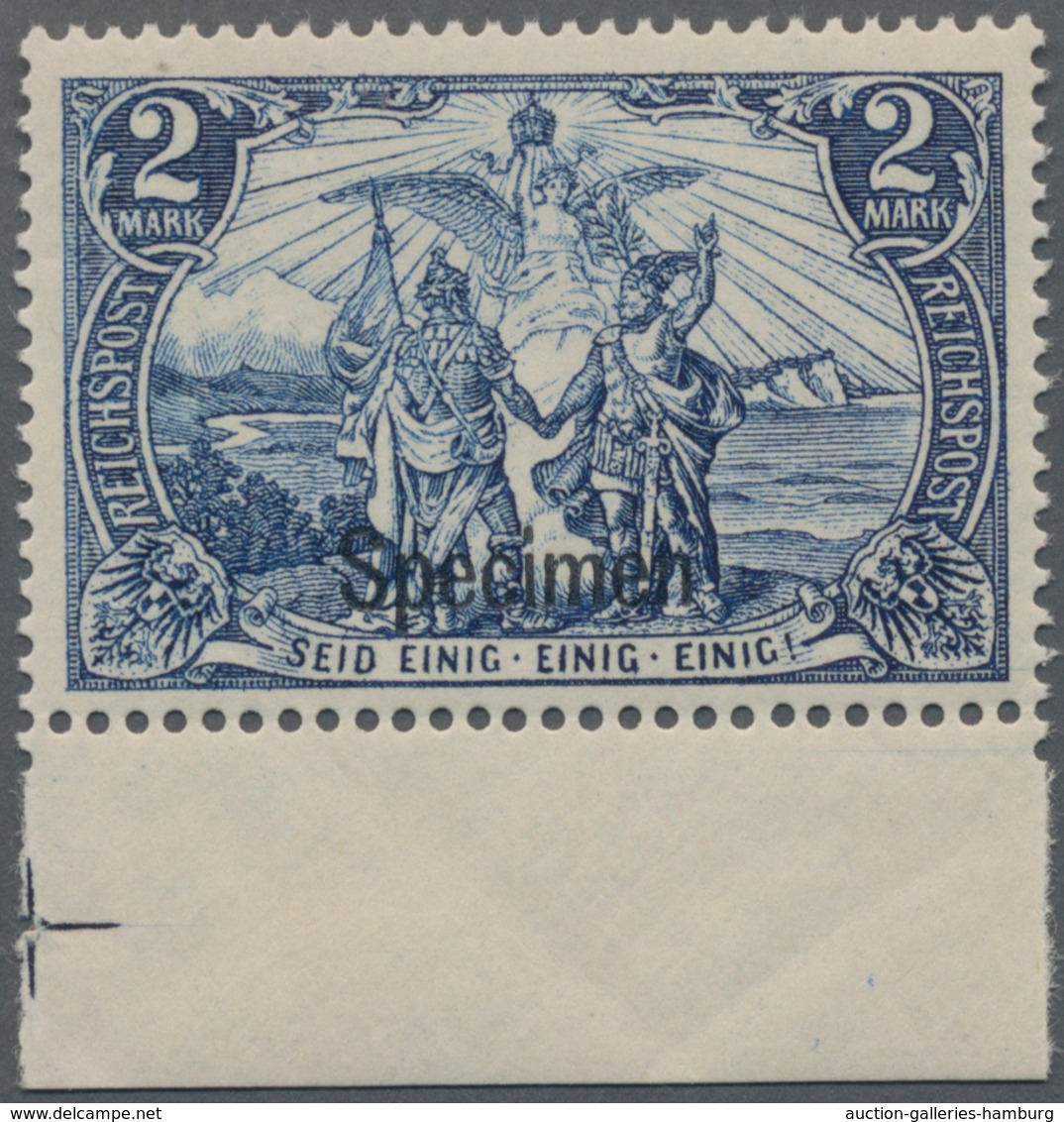 Deutsches Reich - Germania: 1900, 2 M. Reichspost Schwärzlichultramarin, Postfrisches, Farbfrisches, - Otros & Sin Clasificación