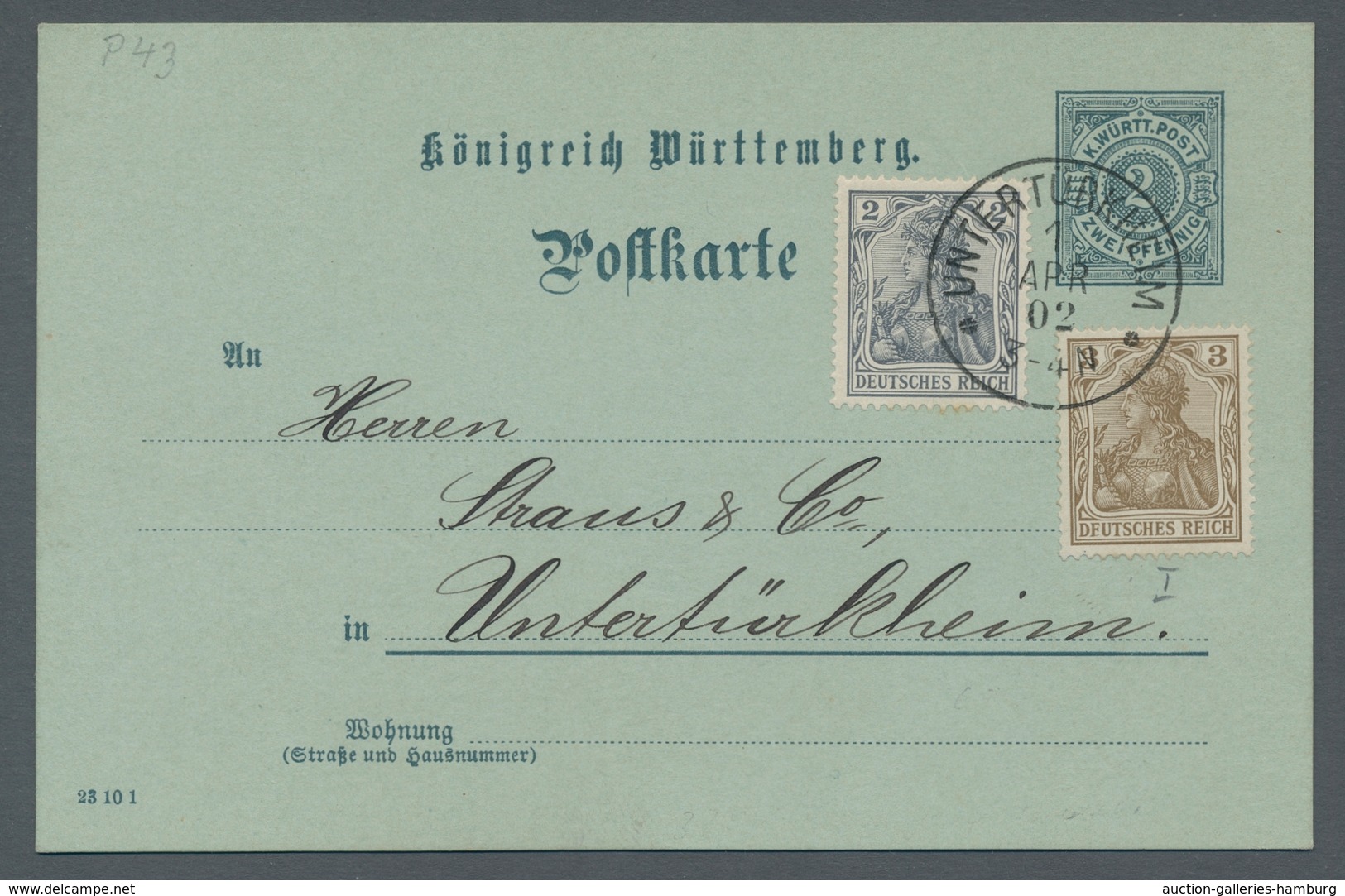 Deutsches Reich - Germania: 1902, "3 Pfg. Germania Ohne WZ. Mit PLF I", Einmal Auf Briefstück Und Ei - Otros & Sin Clasificación