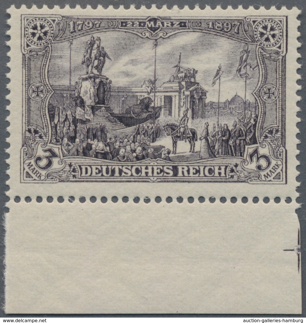 Deutsches Reich - Germania: 1902, 3 M Enthüllung Des Denkmals Für Kaiser Wilhelm I., Ungefaltetes Lu - Otros & Sin Clasificación