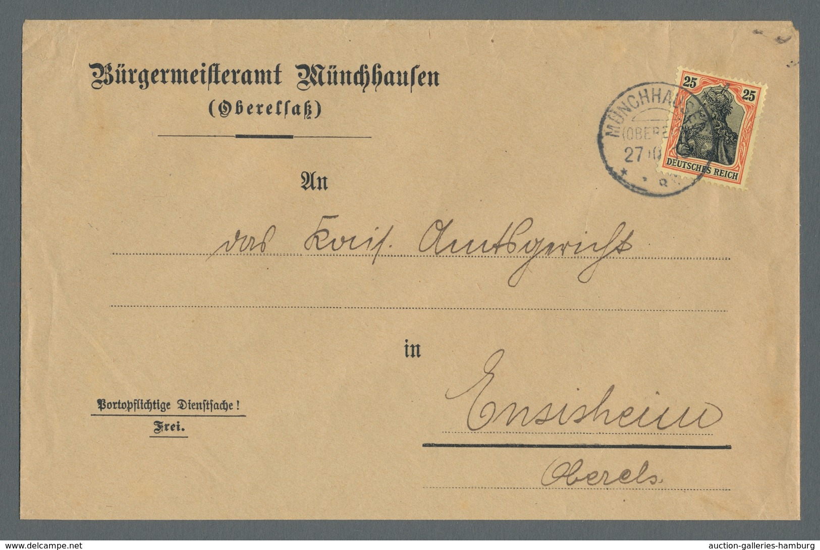 Deutsches Reich - Germania: 1915, "25 Pfg. Germania Kriegsdruck Orange/braunschwarz", Farbfrischer W - Otros & Sin Clasificación