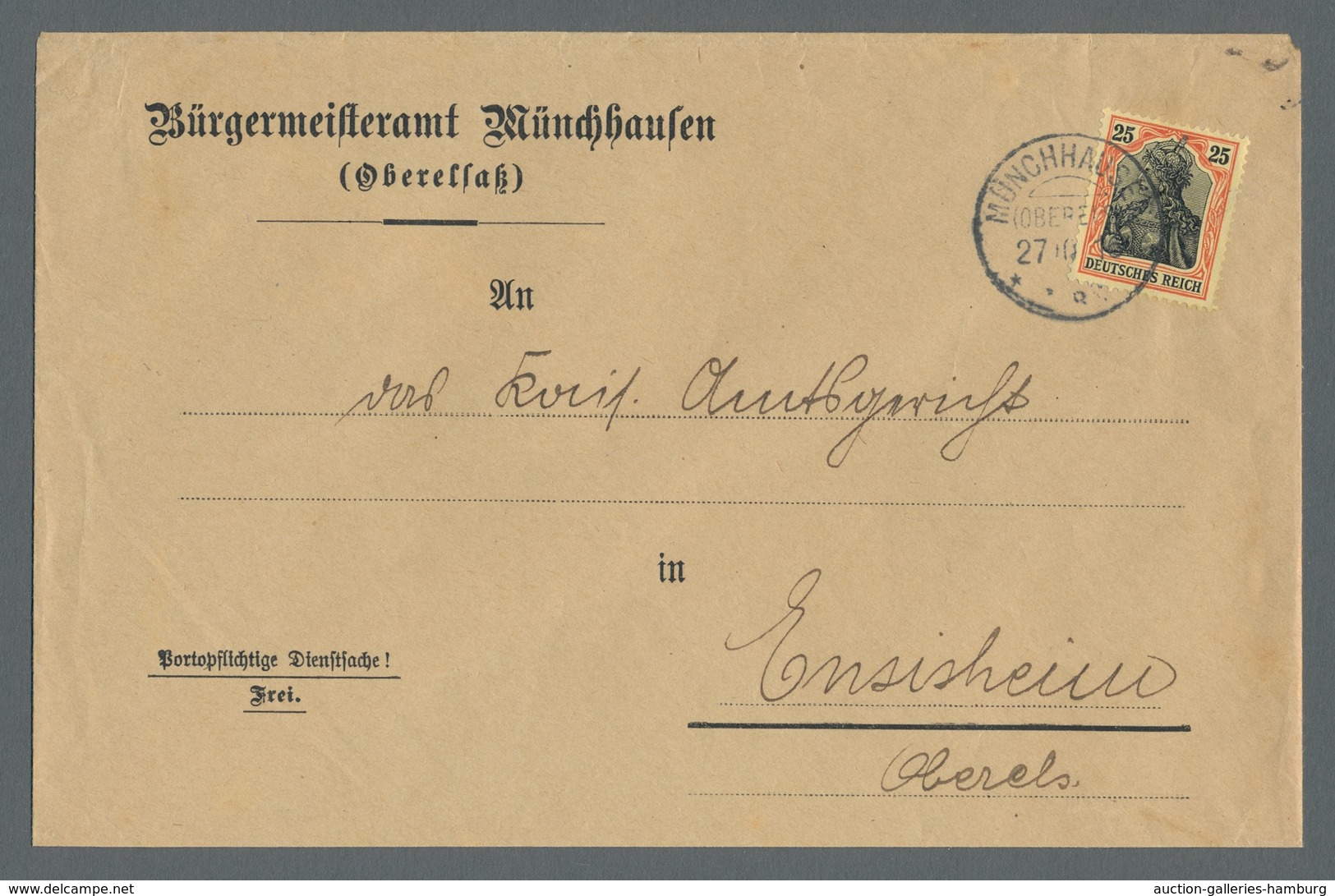 Deutsches Reich - Germania: 1915, "25 Pfg. Germania Kriegsdruck Orange/braunschwarz", Farbfrischer W - Andere & Zonder Classificatie