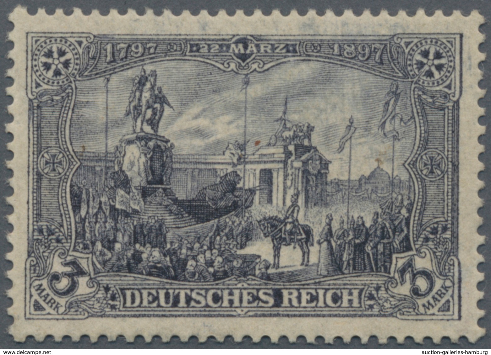 Deutsches Reich - Germania: 1920. Kaiser-Wilhelm-Denkmal 3 Mark Mit Wz. Ringe, Postfrisch, Perfekt Z - Otros & Sin Clasificación