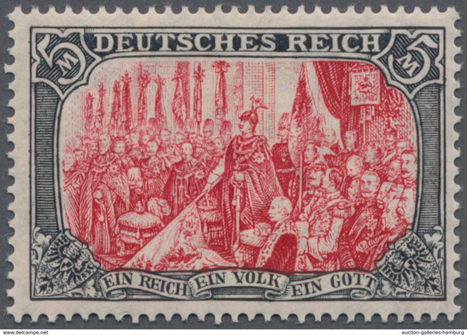 Deutsches Reich - Germania: 1920, Freimarke 5 M Deutsches Kaiserreich, Schwarz/ Dunkelkarmin, Sogena - Otros & Sin Clasificación