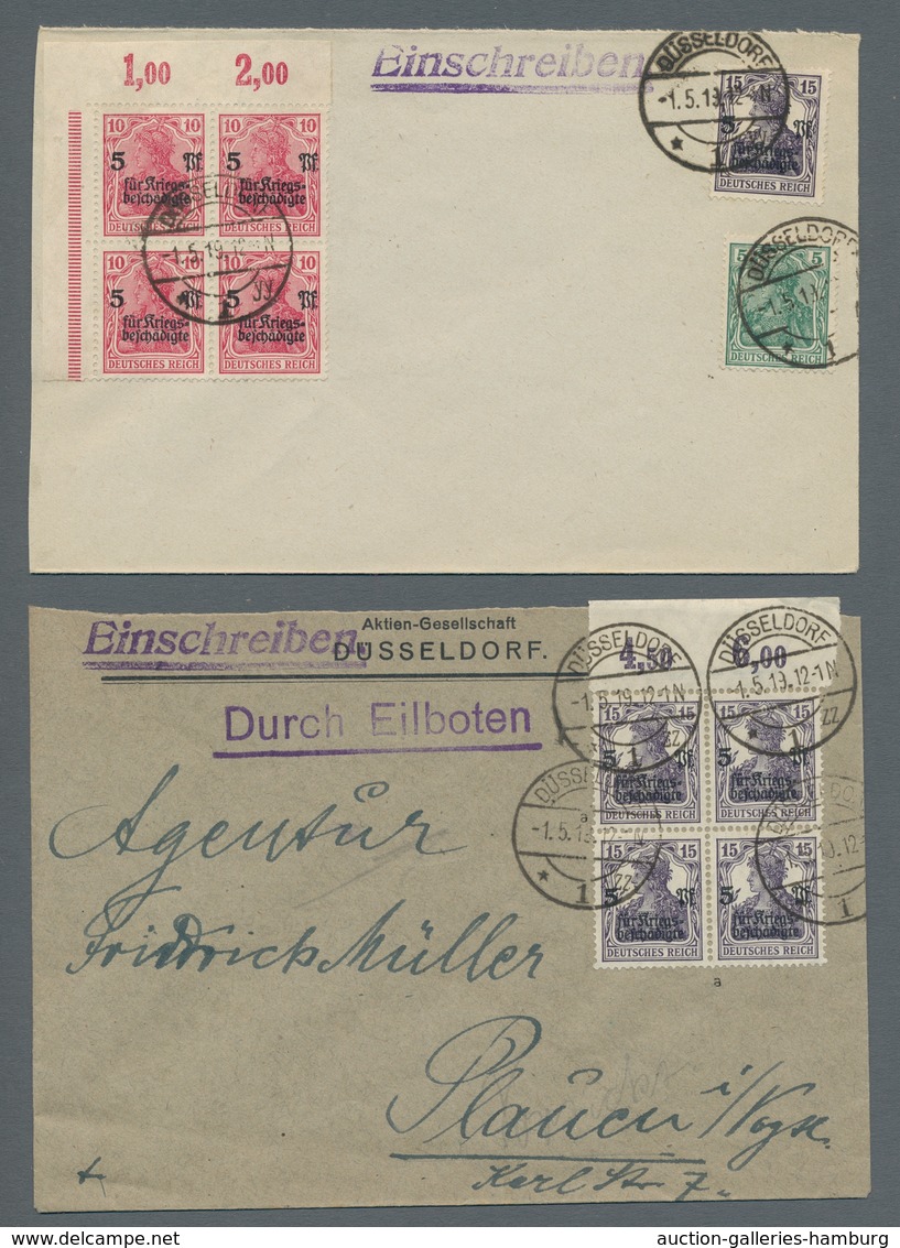 Deutsches Reich - Inflation: 1919, "Kriegsbeschädigte", Kleine Zusammenstellung Von Vier Ersttagsbel - Covers & Documents