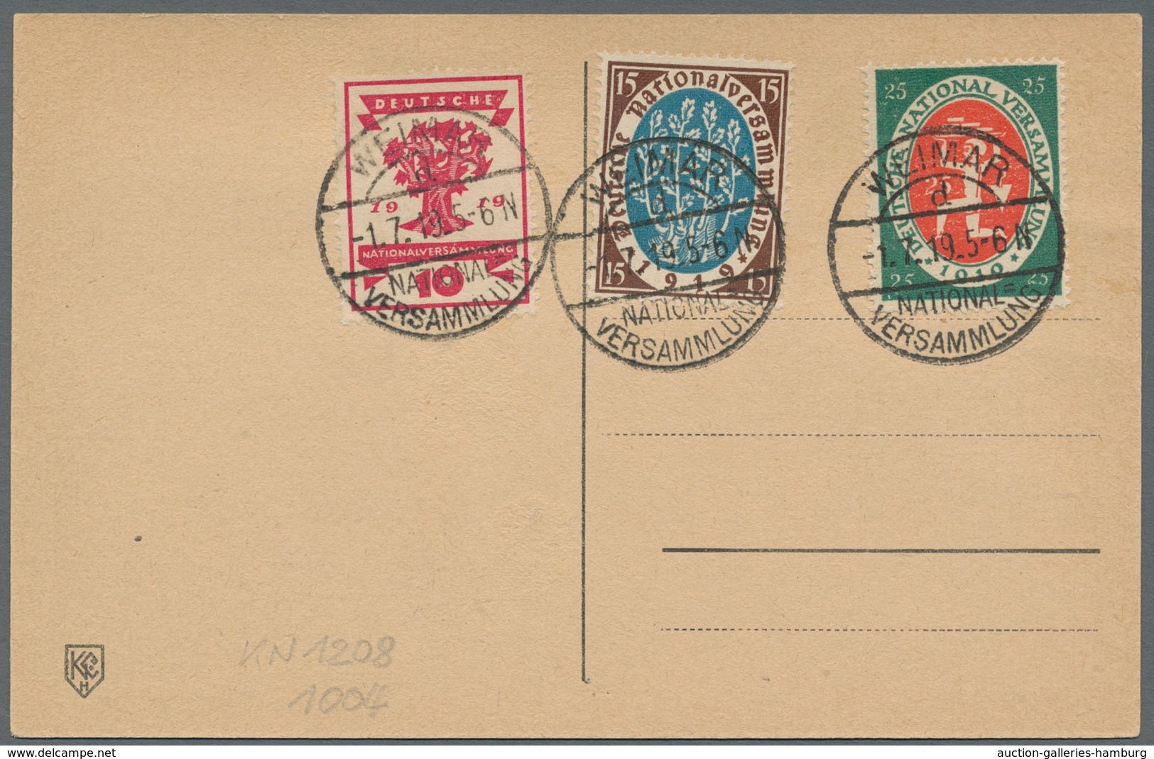 Deutsches Reich - Inflation: 1919 Nationalversammlung Fünf Mal Auf FDC, Dabei 2 Farbige Bildkarten. - Briefe U. Dokumente