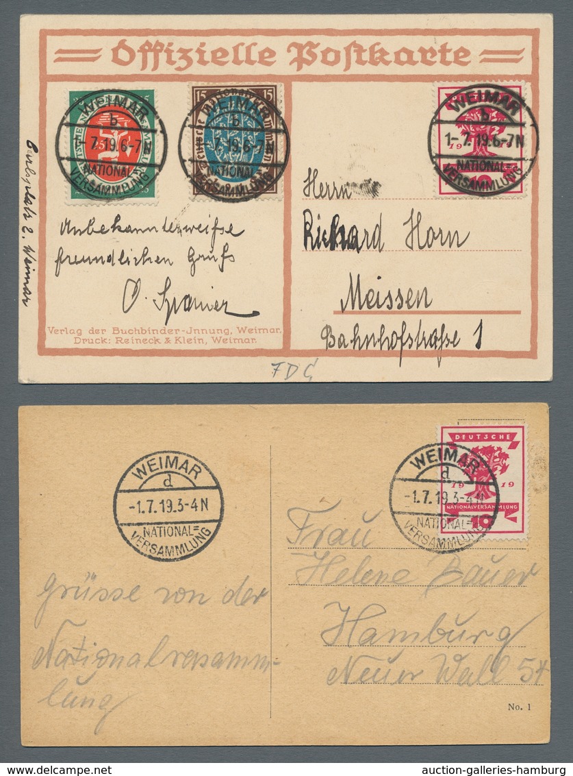 Deutsches Reich - Inflation: 1919, "10 Bis 25 Pfg. Nationalversammlung", Kleine Zusammenstellung Von - Lettres & Documents