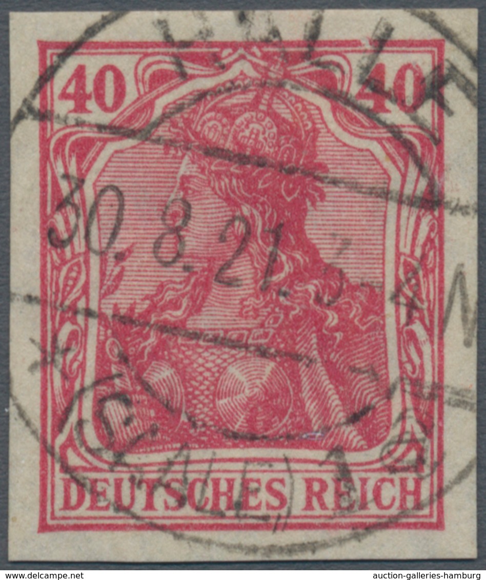 Deutsches Reich - Inflation: 1920, 40 Pf Lebhaftrotkarmin Germania, Ungezähnt, Allseits Breitrandig - Cartas & Documentos
