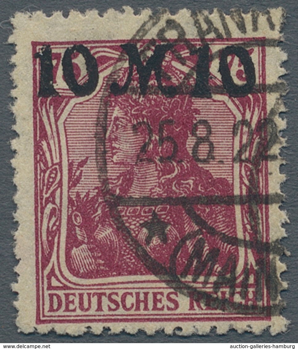 Deutsches Reich - Inflation: 1921, 75 Pfg Germania Mit Falschem Überdruck "10 M 10" Zum Schaden Der - Briefe U. Dokumente