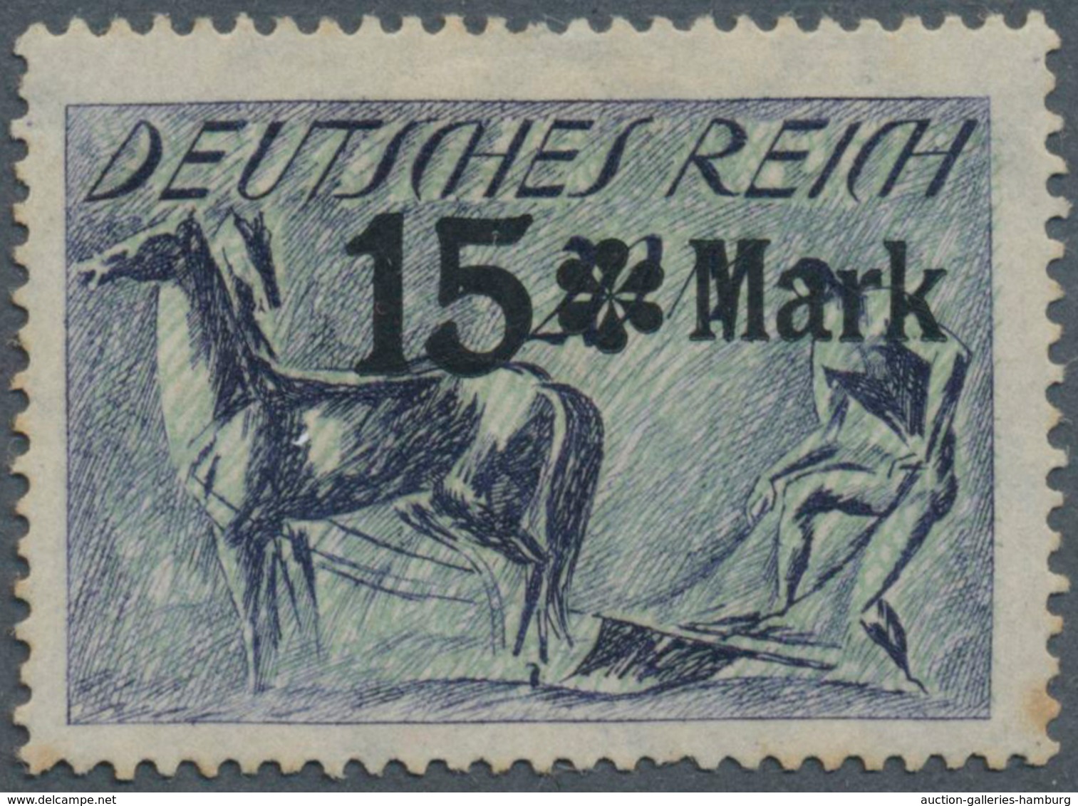 Deutsches Reich - Inflation: 1922: '15 * Mark' - Schwarzer Aufdruck Auf 20 Mk. Pflüger, Aufdruck-Ess - Briefe U. Dokumente