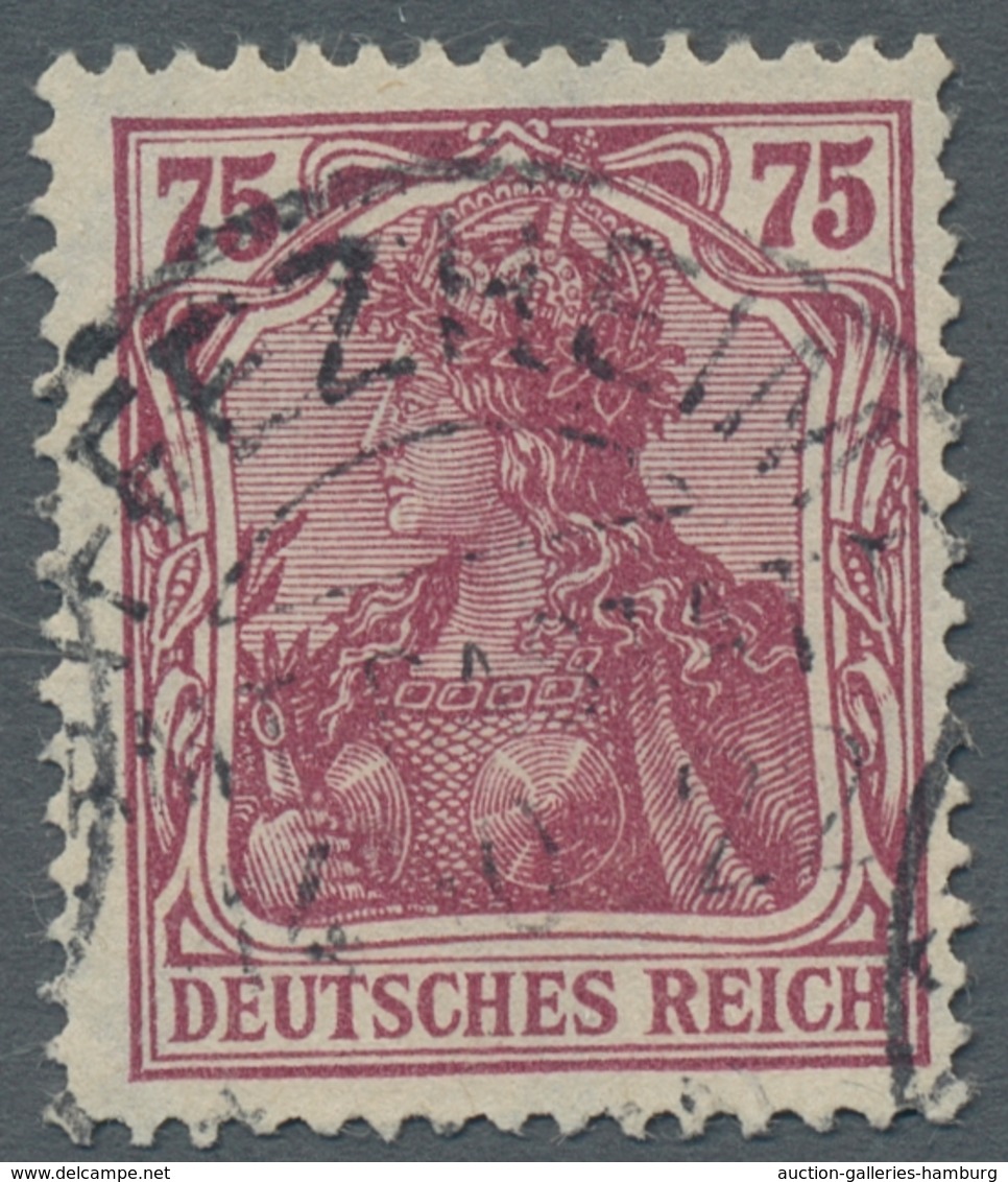 Deutsches Reich - Inflation: 1922, Germania 75 Pfg. Mit Wz Waffeln Rotkarmin, Sauber Gestempelt IFFE - Briefe U. Dokumente