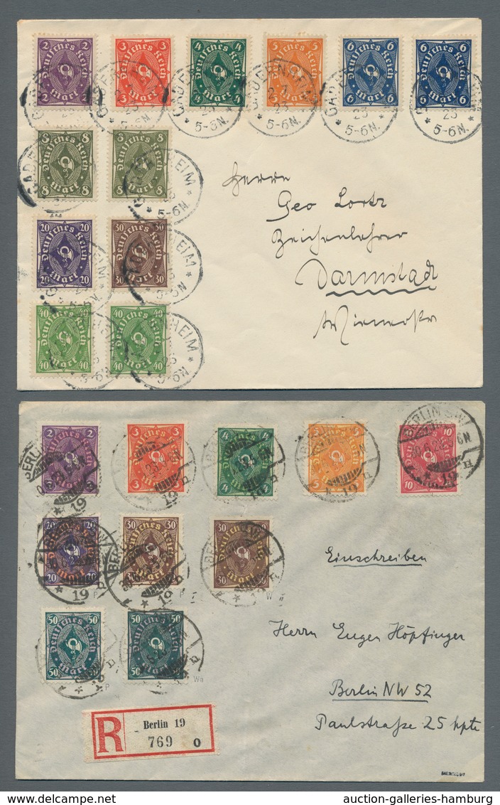 Deutsches Reich - Inflation: 1922, "Posthorn", Beide Ausgaben überkomplett Auf Zwei Satzbriefen In S - Covers & Documents