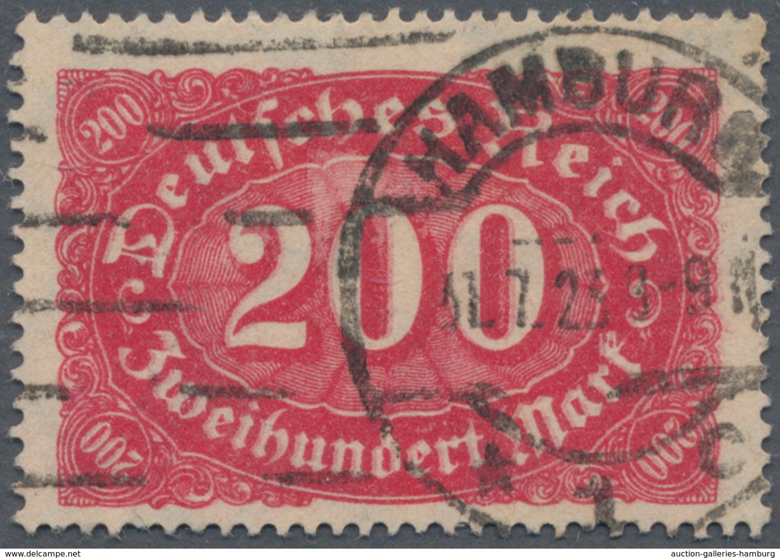Deutsches Reich - Inflation: 1922, 200 M. Karminrot, Wz.2 (Waffeln), Abart "KOMPLETTER DOPPELDRUCK", - Briefe U. Dokumente