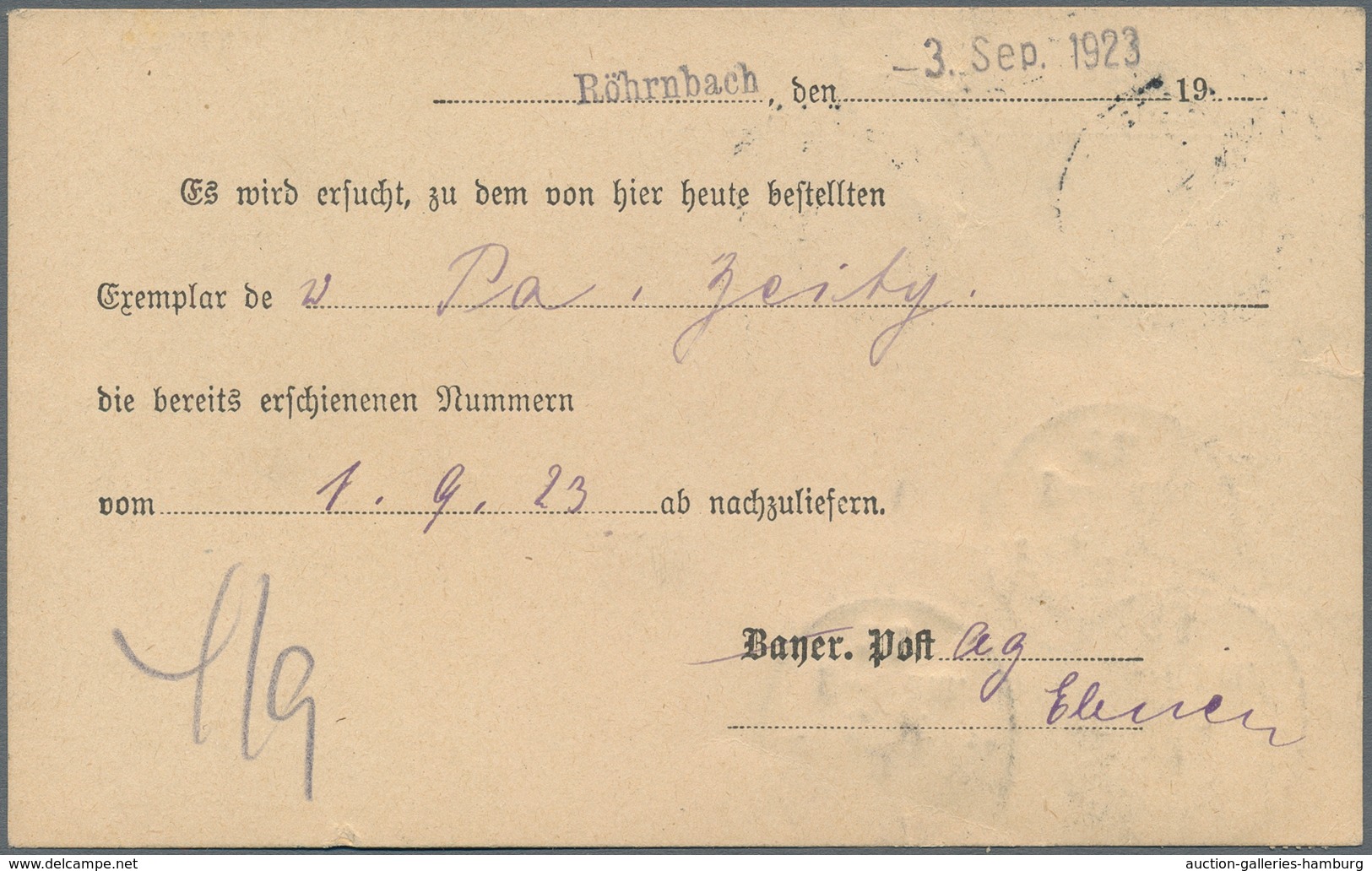 Deutsches Reich - Inflation: 1923, 30 Tsd. Auf 10 M. Ultramarin MiF Als Spezielle Portostufe Mit 37. - Briefe U. Dokumente