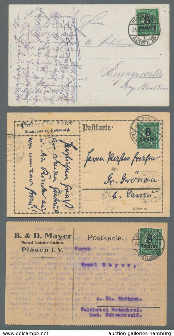 Deutsches Reich - Inflation: 1923, "Aufdruckwerte", Insgesamt Zwölf Ersttagsbriefe Bzw. -karten Sowi - Cartas & Documentos