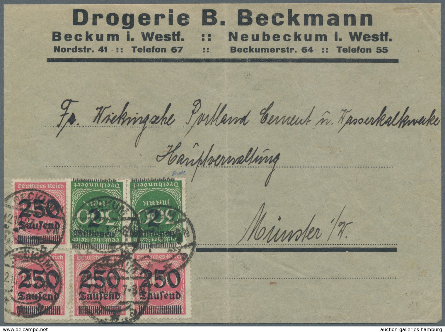 Deutsches Reich - Inflation: 1923, 2 Mio Auf 300 Mk Schwärzlichgelblichgrün Mit Kopfstehendem Aufdru - Lettres & Documents