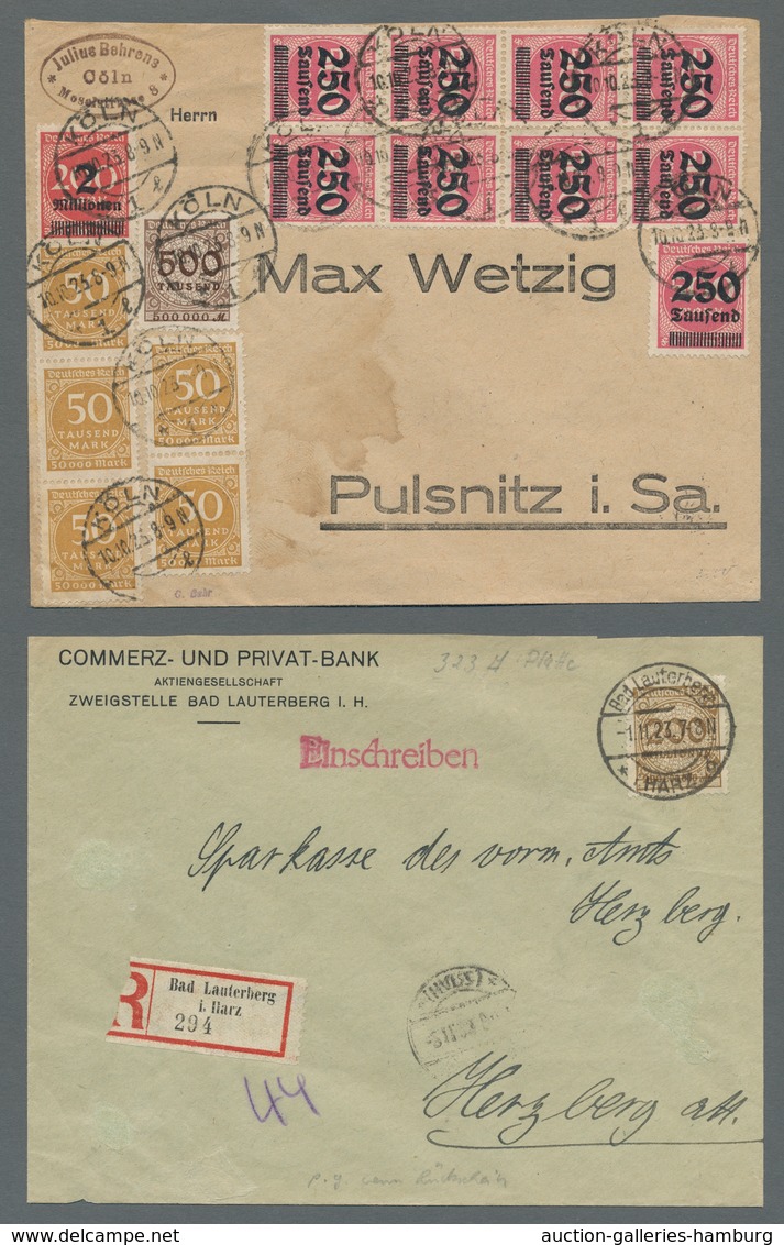 Deutsches Reich - Inflation: 1923, "Korbdeckelmuster", Zusammenstellung Von Ersttagsbriefen In Guter - Lettres & Documents