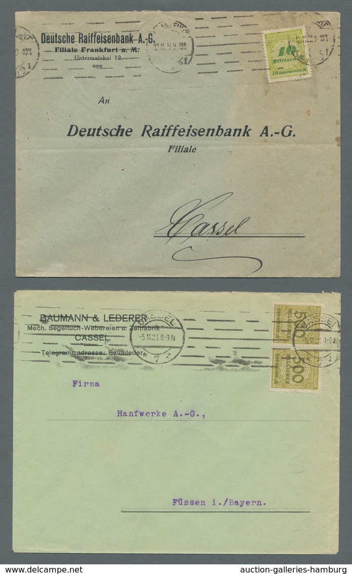 Deutsches Reich - Inflation: 1923, "Korbdeckelmuster", Fünf Bedarfs-Ersttagsbriefe In Guter Erhaltun - Briefe U. Dokumente