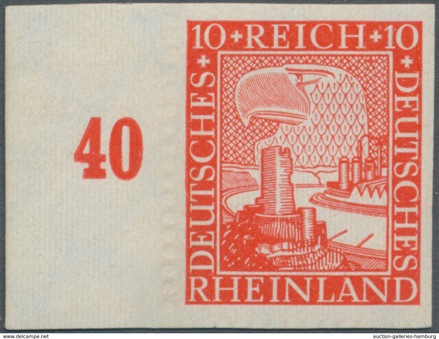 Deutsches Reich - Weimar: 1925, 10 Pf, 1000 Jahre Deutsches Rheinland, Allseitig Gut Gerandetes Link - Nuevos