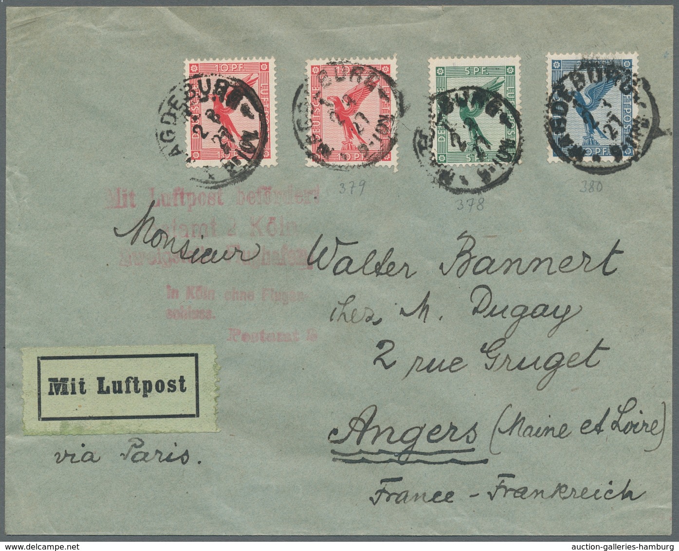 Deutsches Reich - Weimar: 1926-1932, Partie Von 6 Luftpostbelegen, Davon 4 Mit Verschiedenen Luftpos - Unused Stamps