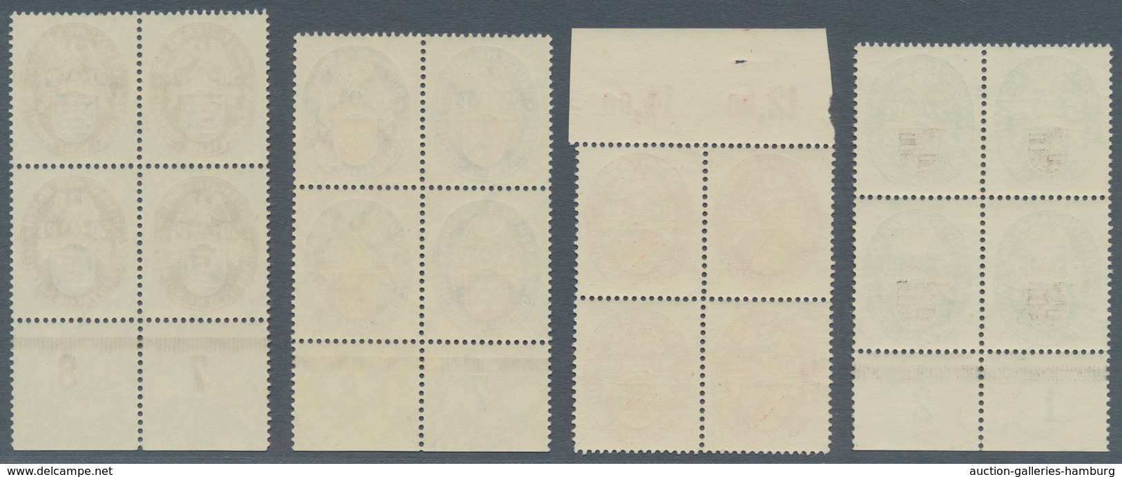 Deutsches Reich - Weimar: 1926, Deutsche Nothilfe: Landeswappen, Postfrischer Viererblocksatz Je Vom - Unused Stamps