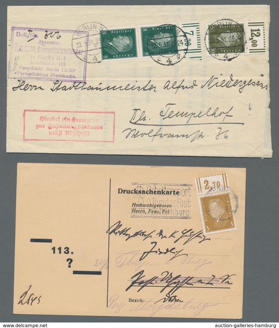 Deutsches Reich - Weimar: 1928, "Reichpräsidenten I", Fünf Frankierte Bedarfsbelege Mit OR-Werten, D - Nuevos