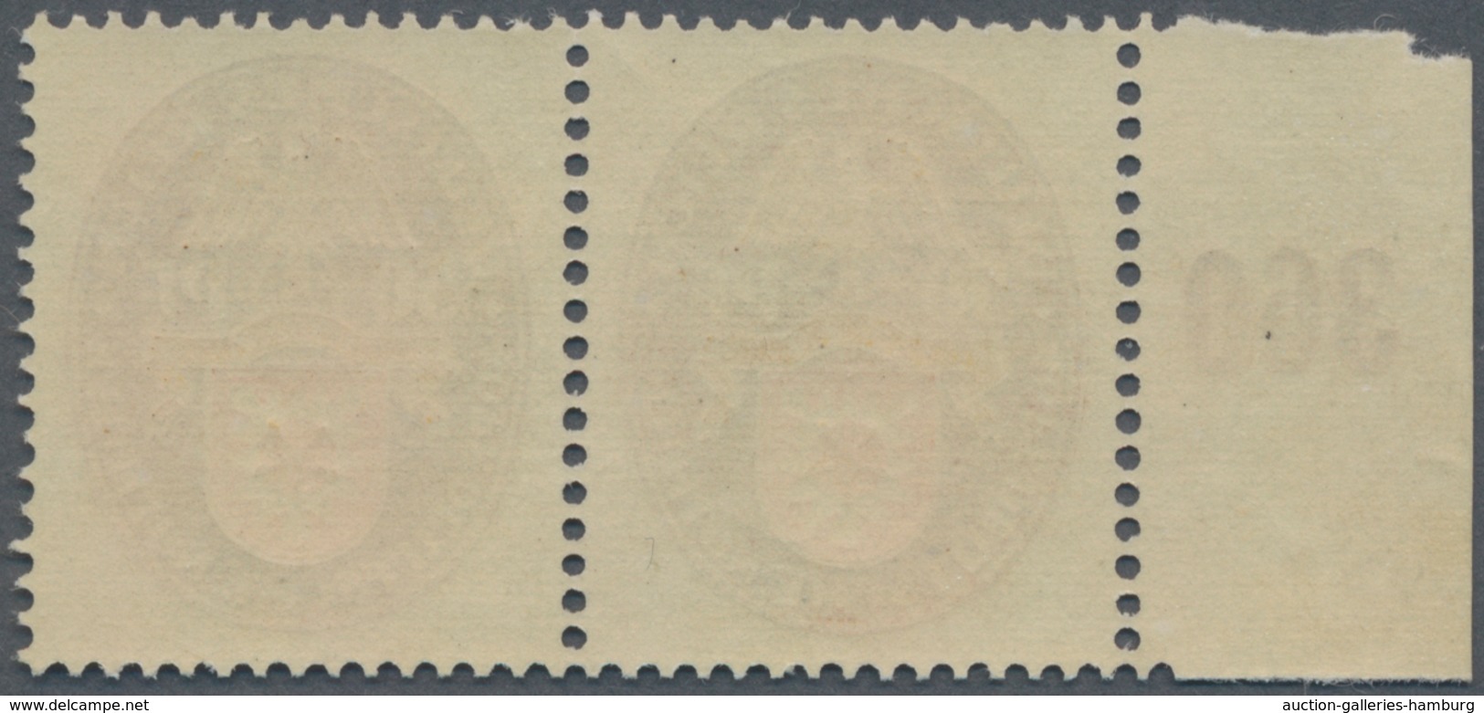 Deutsches Reich - Weimar: 1929. 50+40 Pf Nothilfe Wappen IV Im Waagerechten Seitenrandpaar Links, Da - Unused Stamps