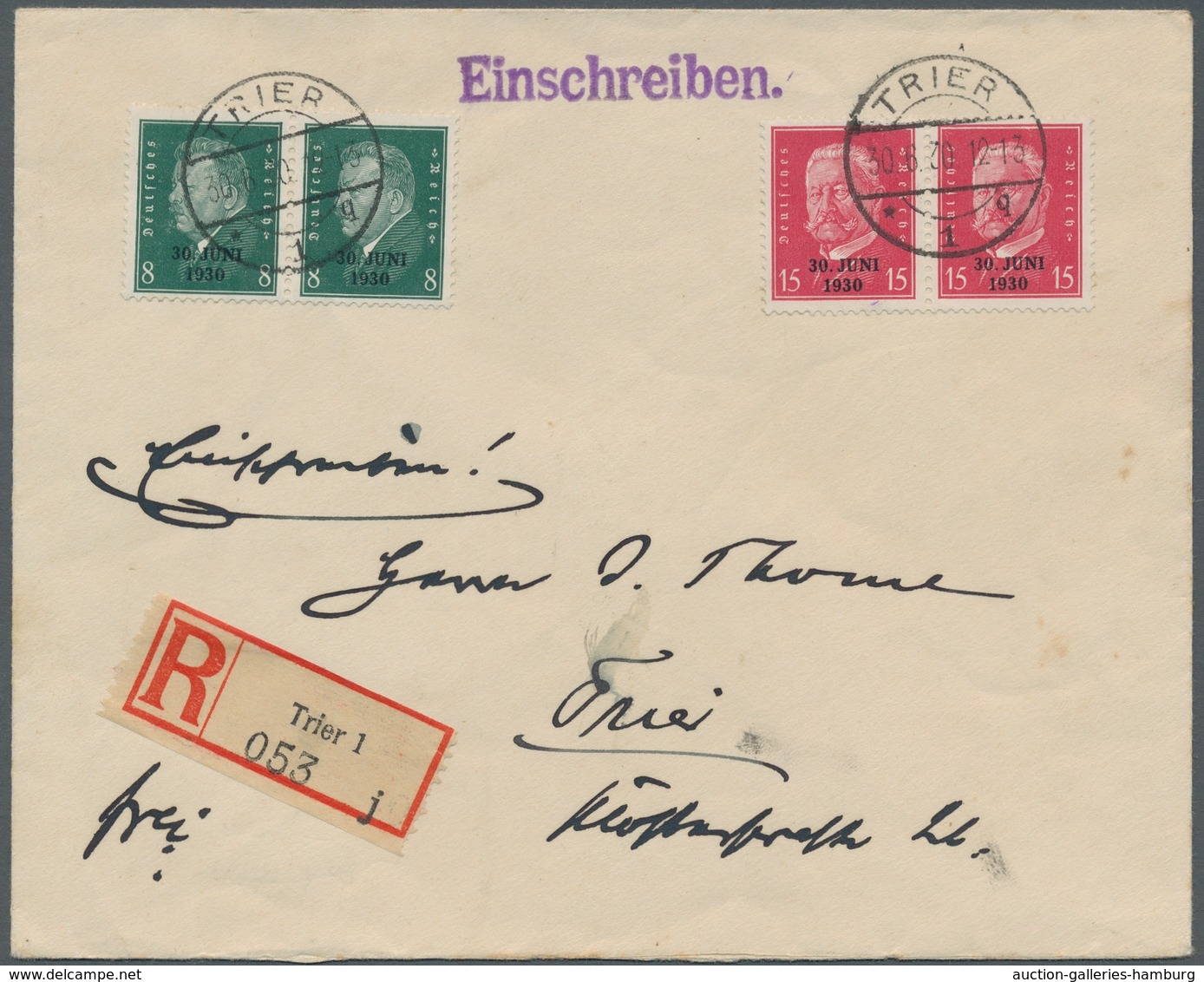 Deutsches Reich - Weimar: 1930, Rheinlandbefreiung, Zwei Sätze Mit Ersttagsstpl. Vom 30.6.30 Auf R-B - Unused Stamps