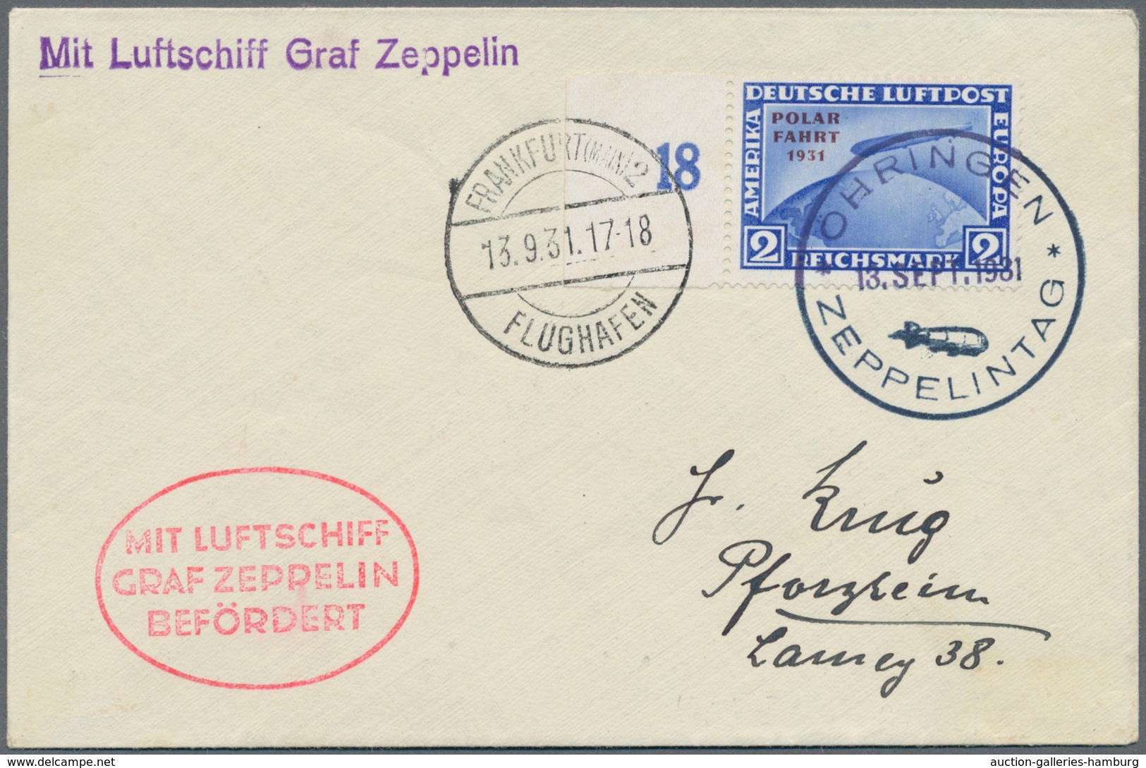 Deutsches Reich - Weimar: 1931. Polarfahrt 2 RM Mit Dem Seltenen Aufdruckfehler "Ohne Bindestrich Na - Unused Stamps