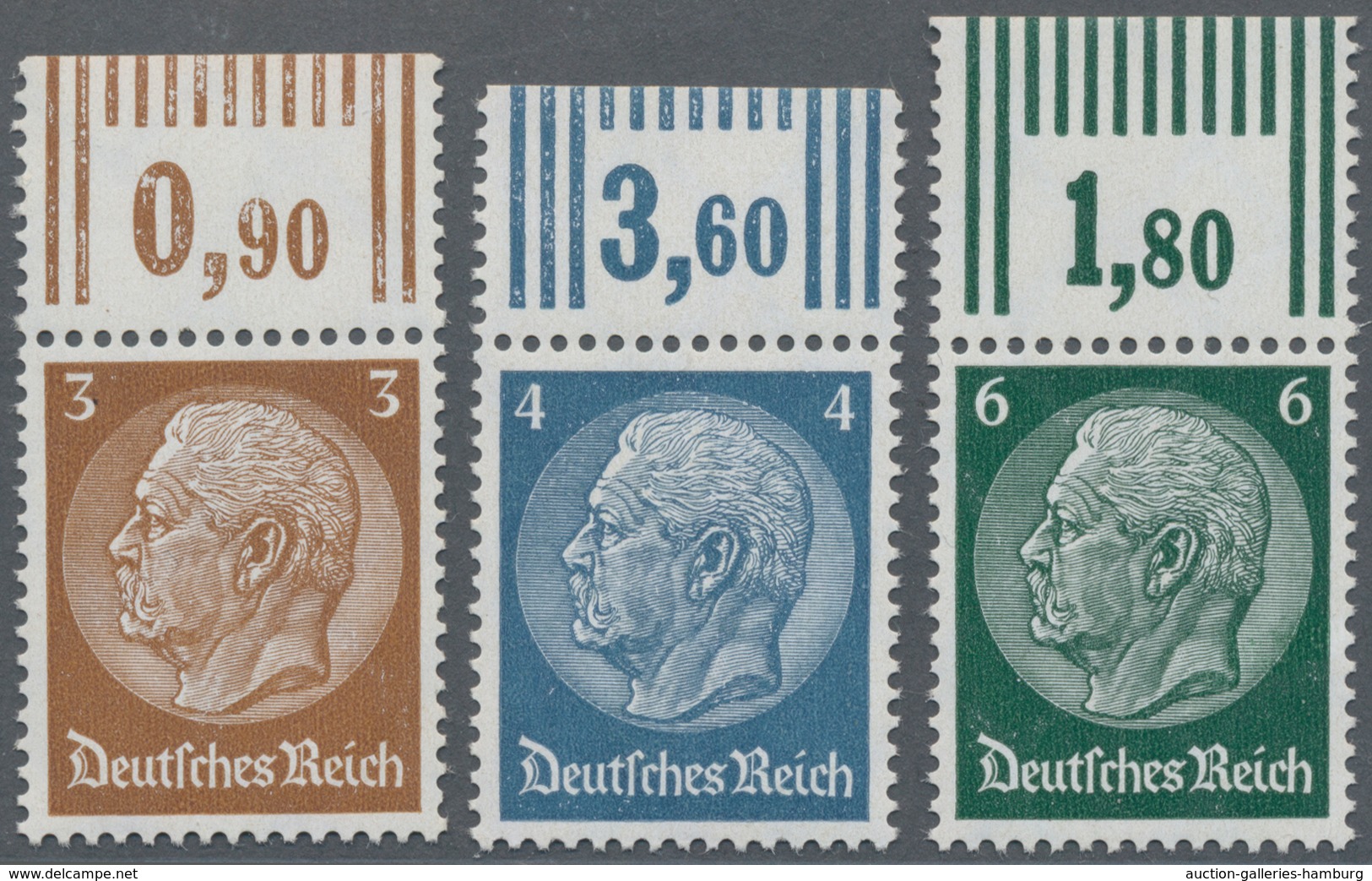 Deutsches Reich - 3. Reich: 1933. Hindenburg-Medaillon. Ungefalteter, Postfrischer Luxus-Oberrand-Sa - Sonstige & Ohne Zuordnung