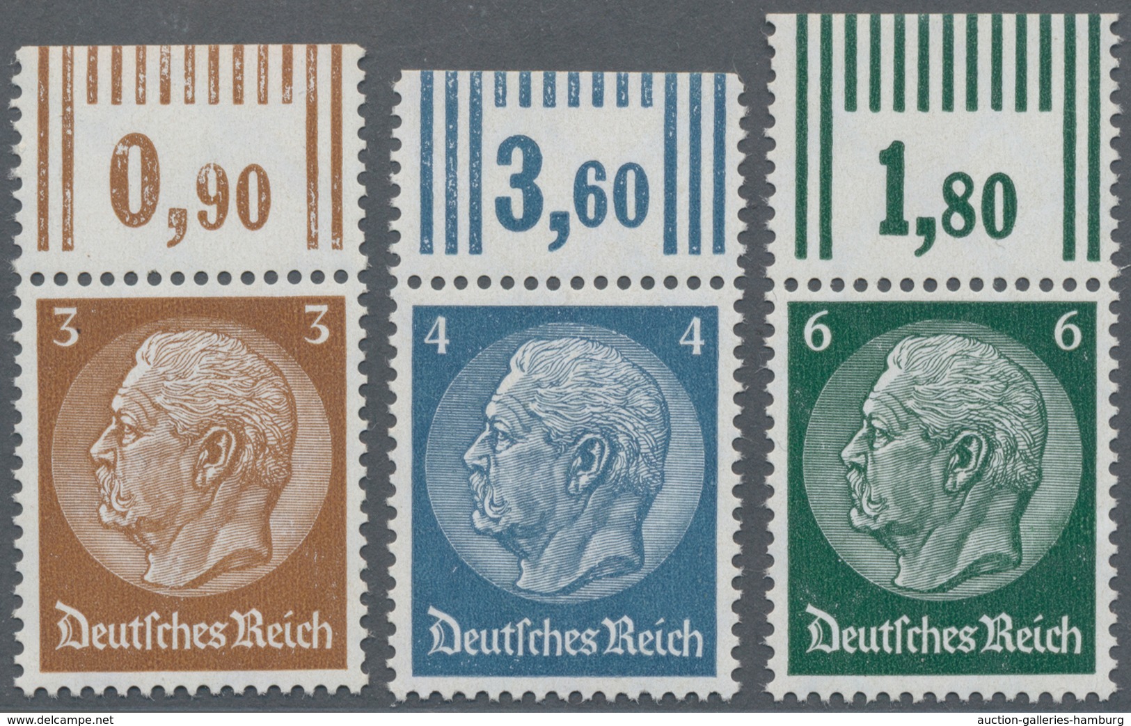 Deutsches Reich - 3. Reich: 1933. Hindenburg-Medaillon. Ungefalteter, Postfrischer Luxus-Oberrand-Sa - Andere & Zonder Classificatie