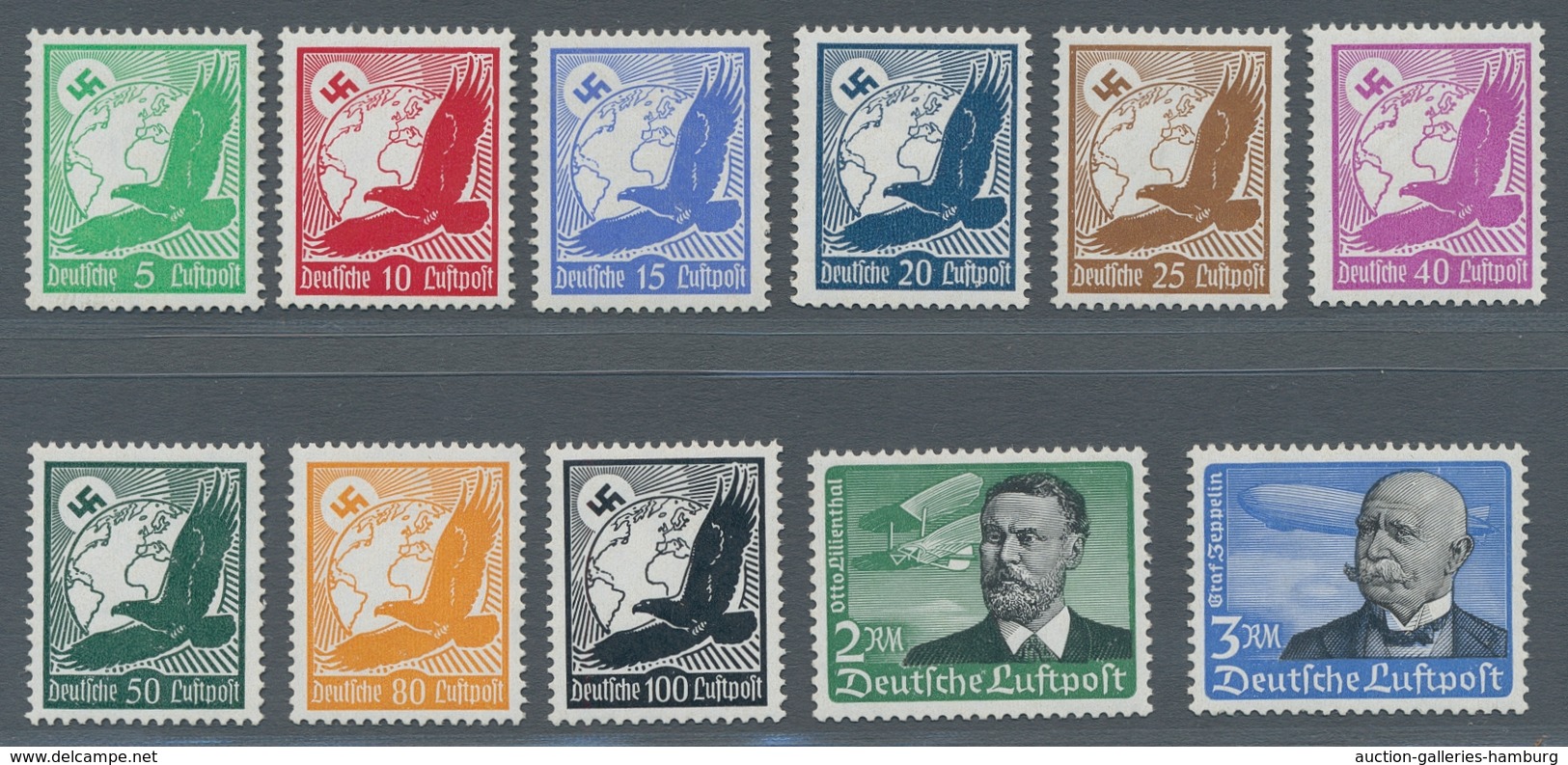 Deutsches Reich - 3. Reich: 1934, Flugpostmarken Komplett Postfrisch, Michel 800,- Euro. - Sonstige & Ohne Zuordnung